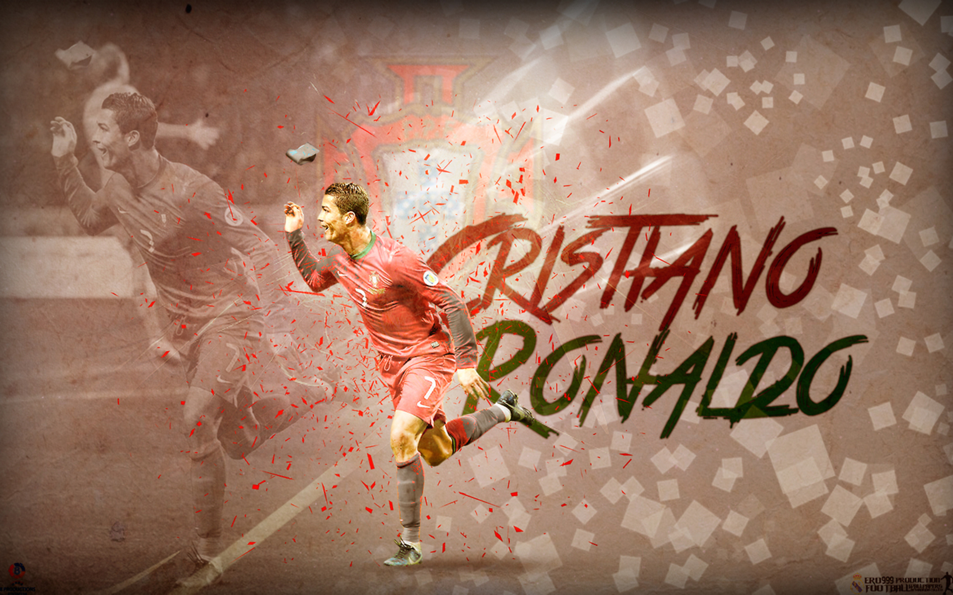 Cristiano Ronaldo Portugal Football Celebration Art HD Wallpaper