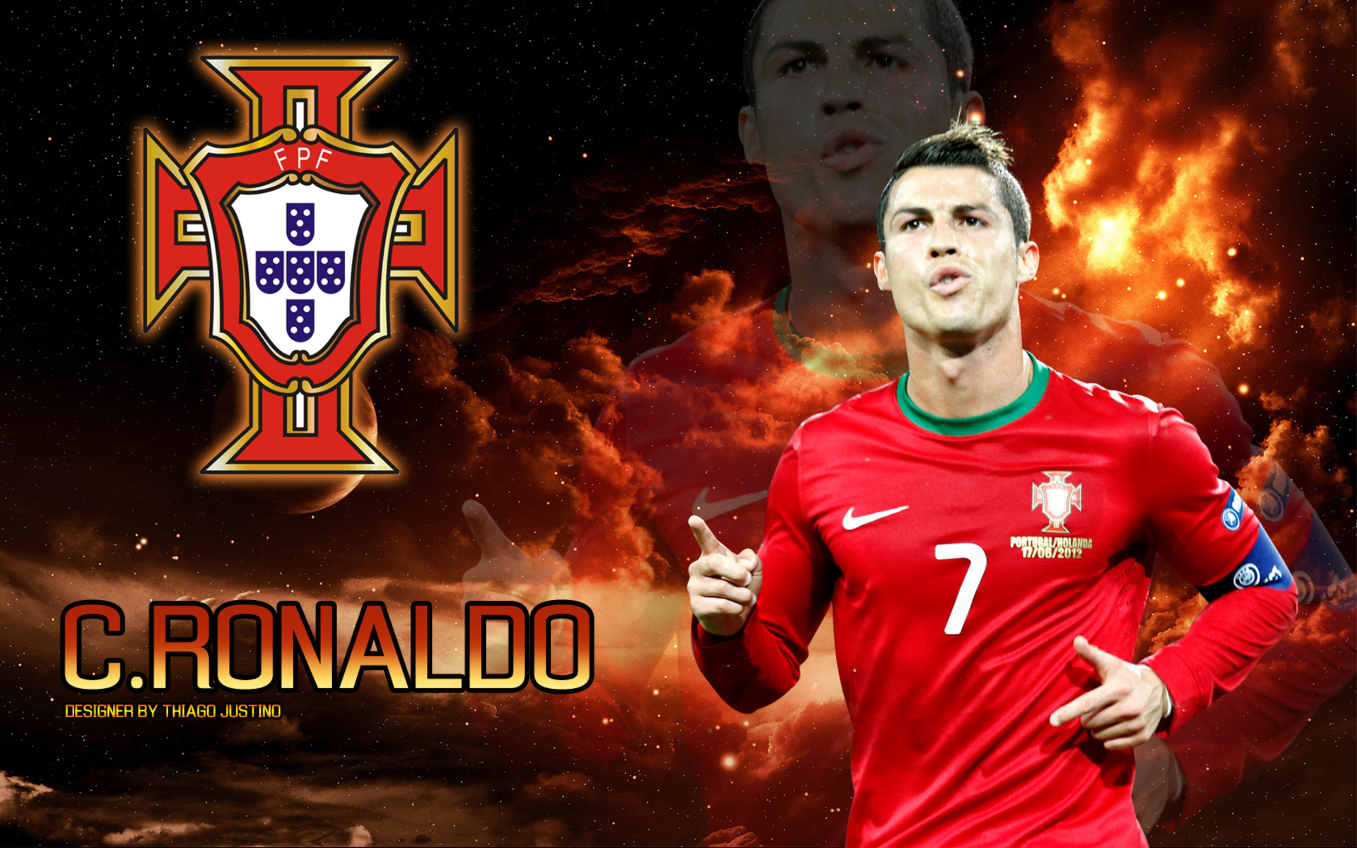 Cristiano Ronaldo Portugal National Football Team Art HD Wallpaper