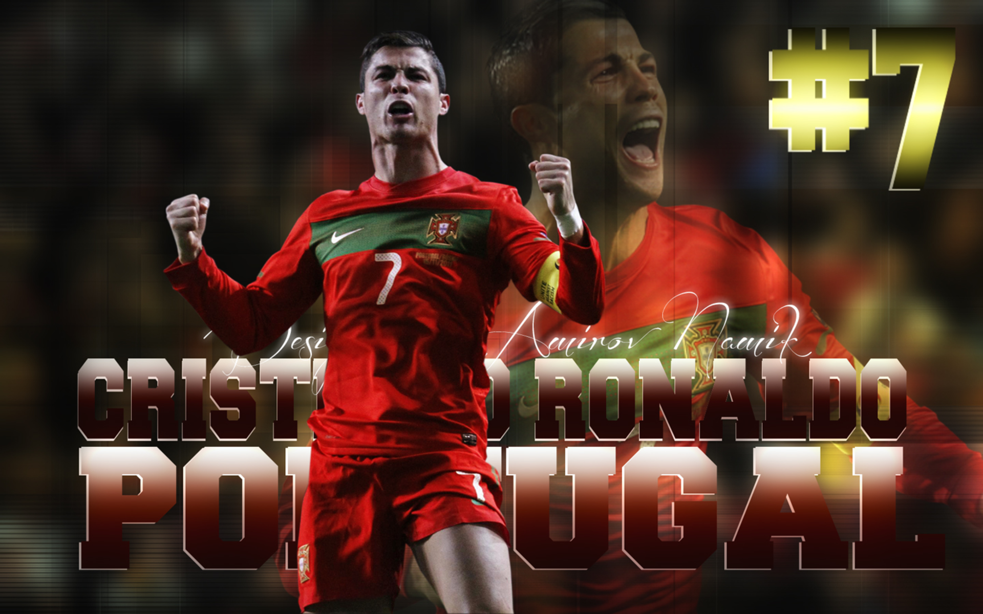 Cristiano Ronaldo #7 Portugal Football Celebration HD Wallpaper