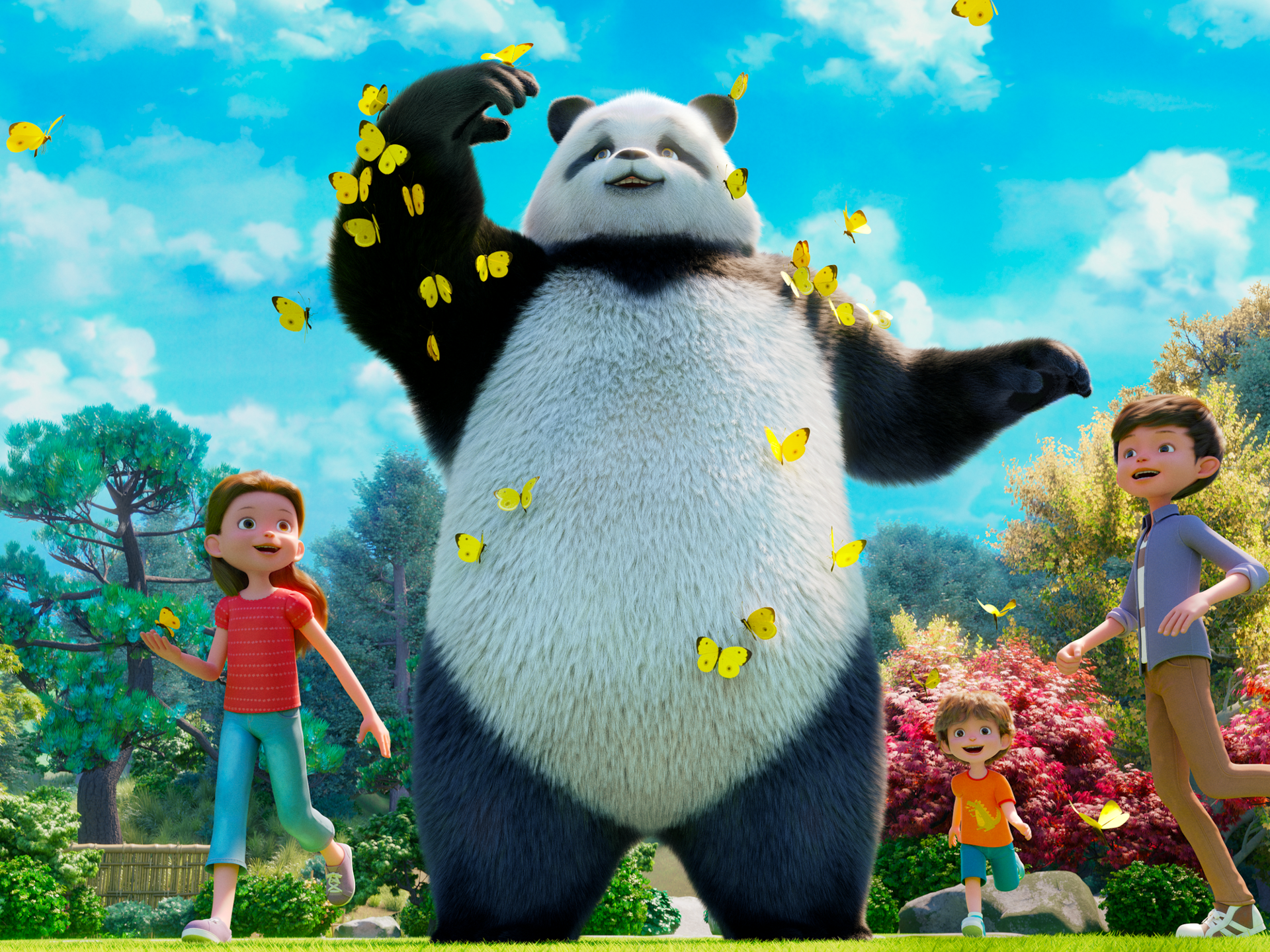 Stillwater and children with butterflies HD Wallpaper