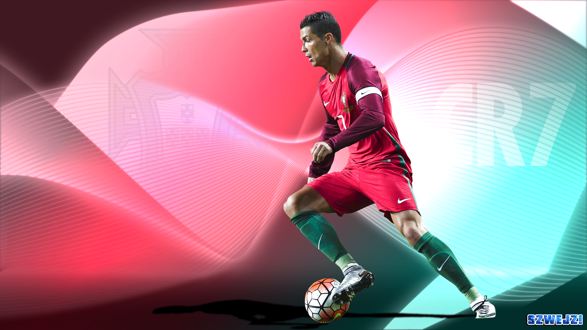 Cristiano Ronaldo dribbling for Portugal National Football Team HD Wallpaper