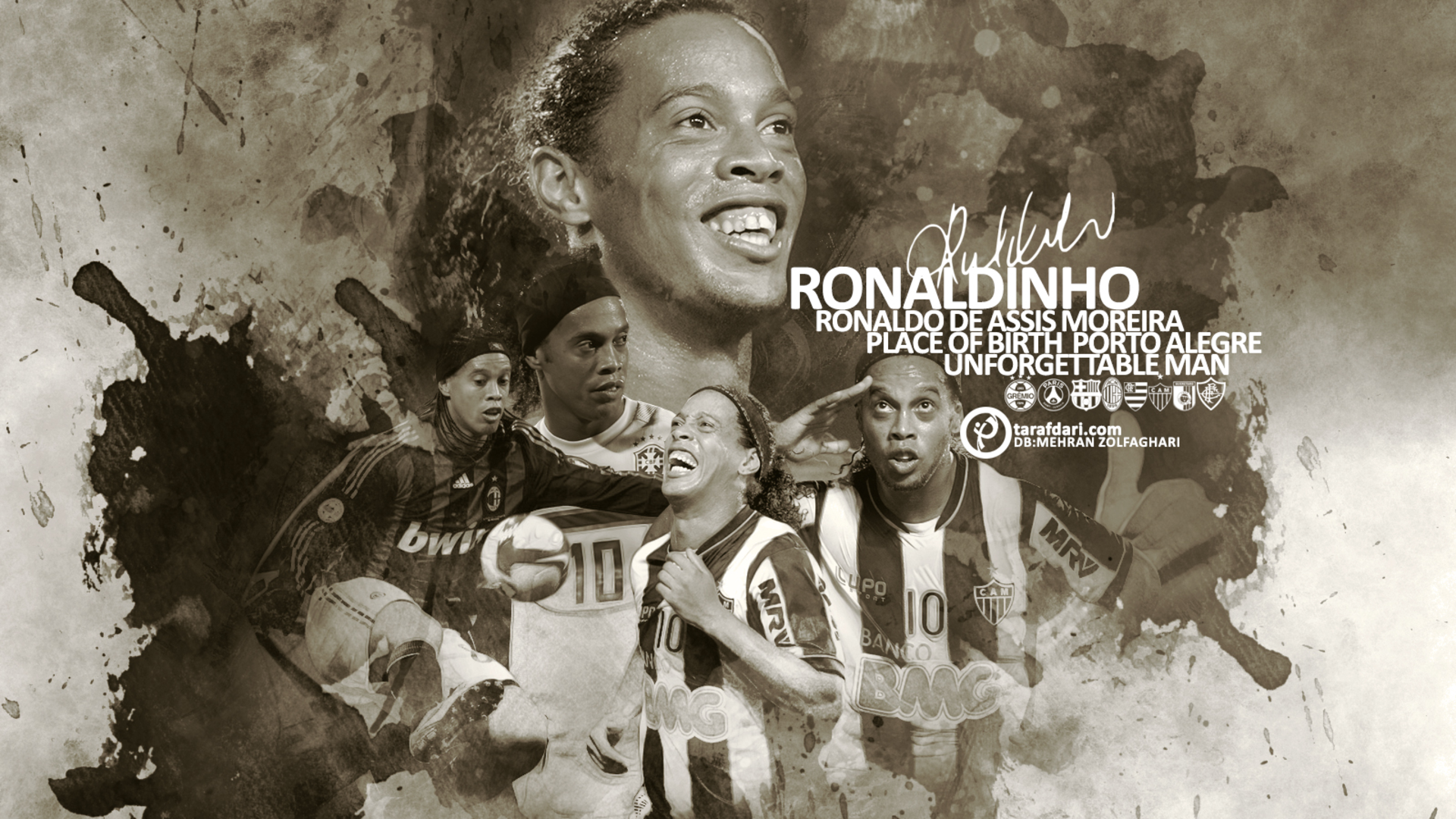 Ronaldinho Brazilian Soccer Legend HD Wallpaper