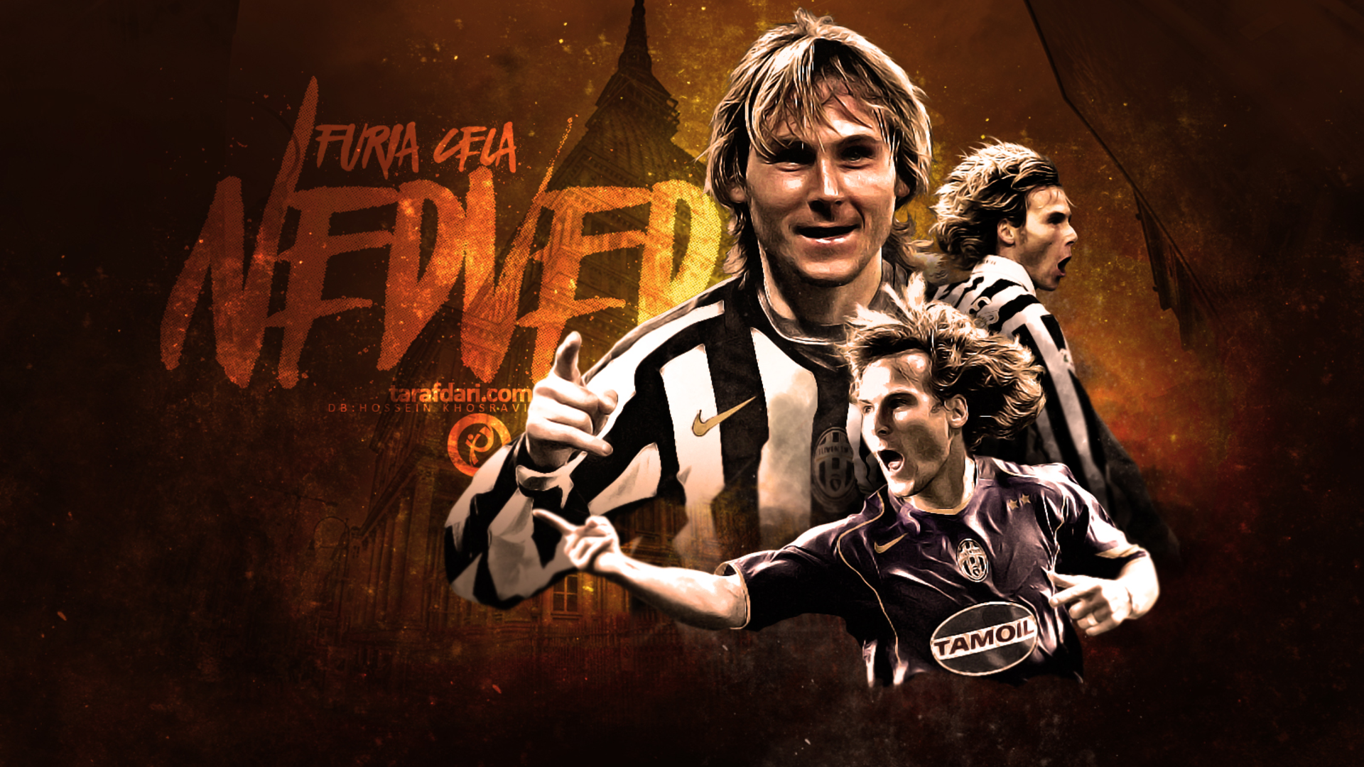 Pavel Nedvěd Juventus Furia Ceca Football Art HD Wallpaper