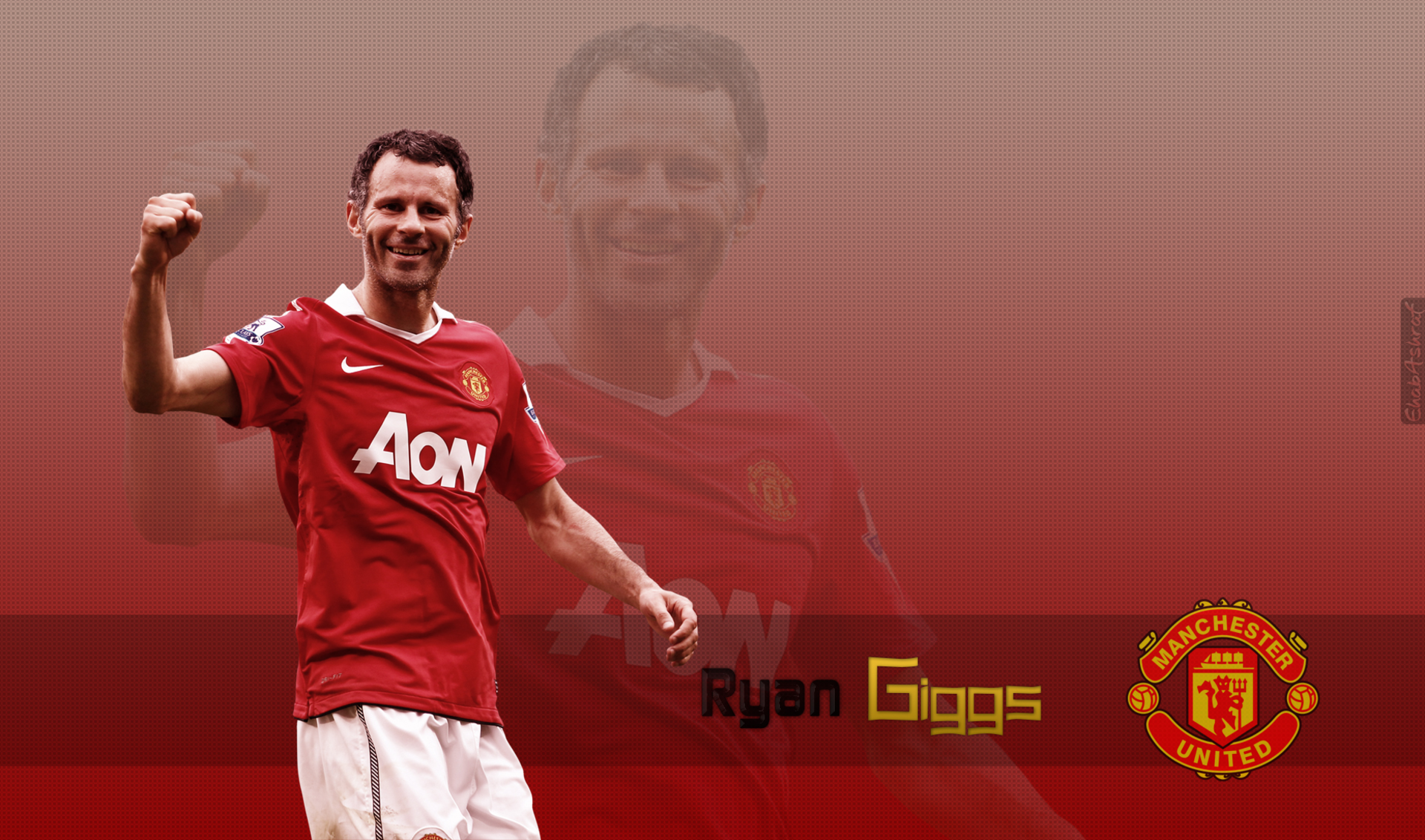Manchester United legend Ryan Giggs celebrating HD Wallpaper