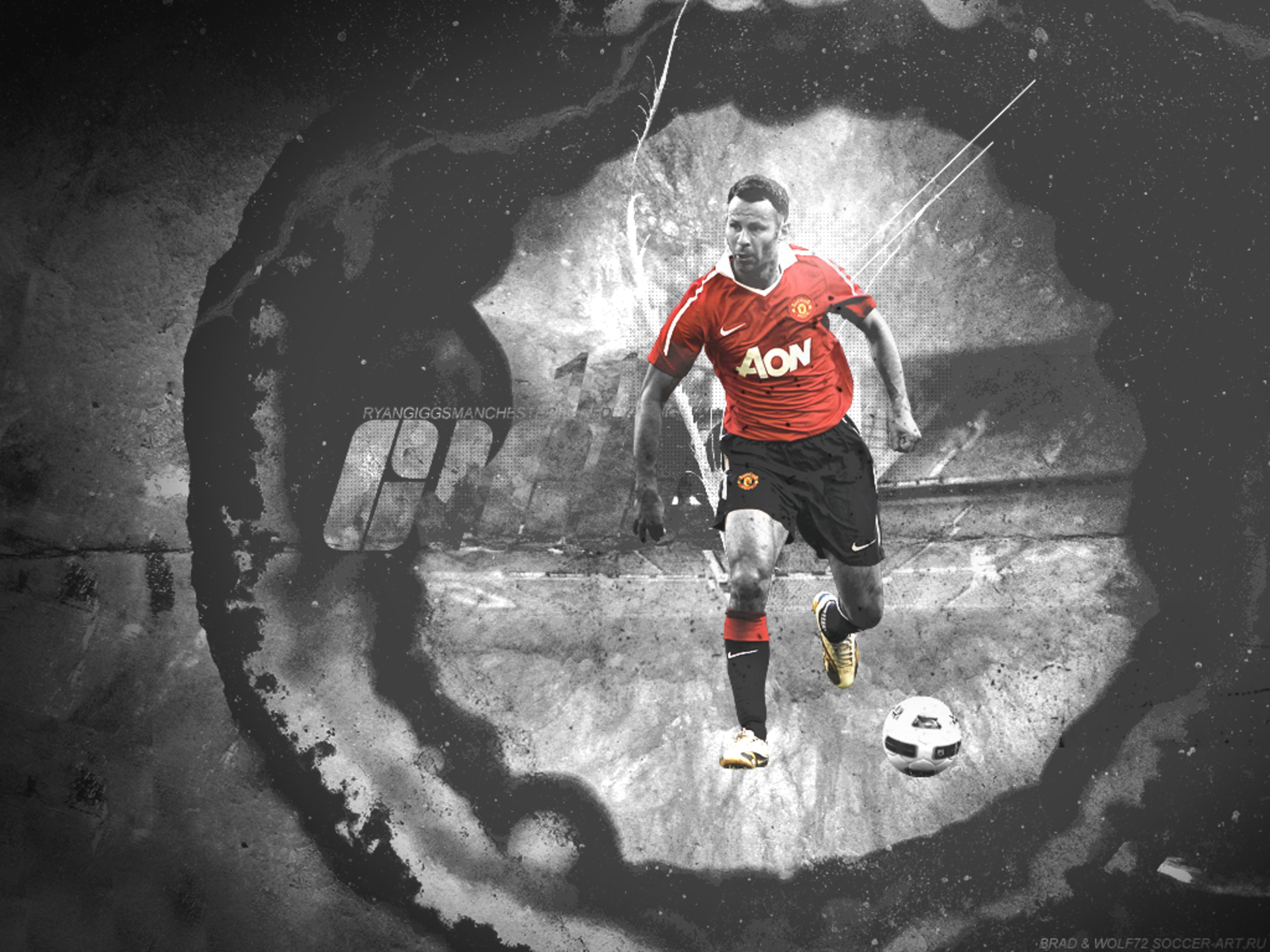 Ryan Giggs Manchester United Football Art HD Wallpaper