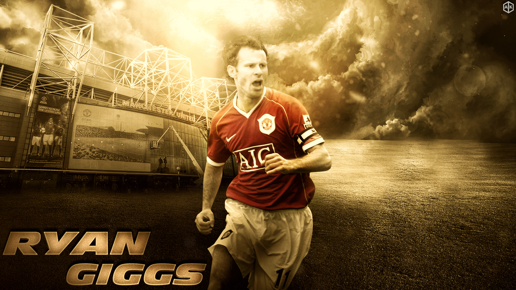 Ryan Giggs Manchester United F.C. at Old Trafford HD Wallpaper