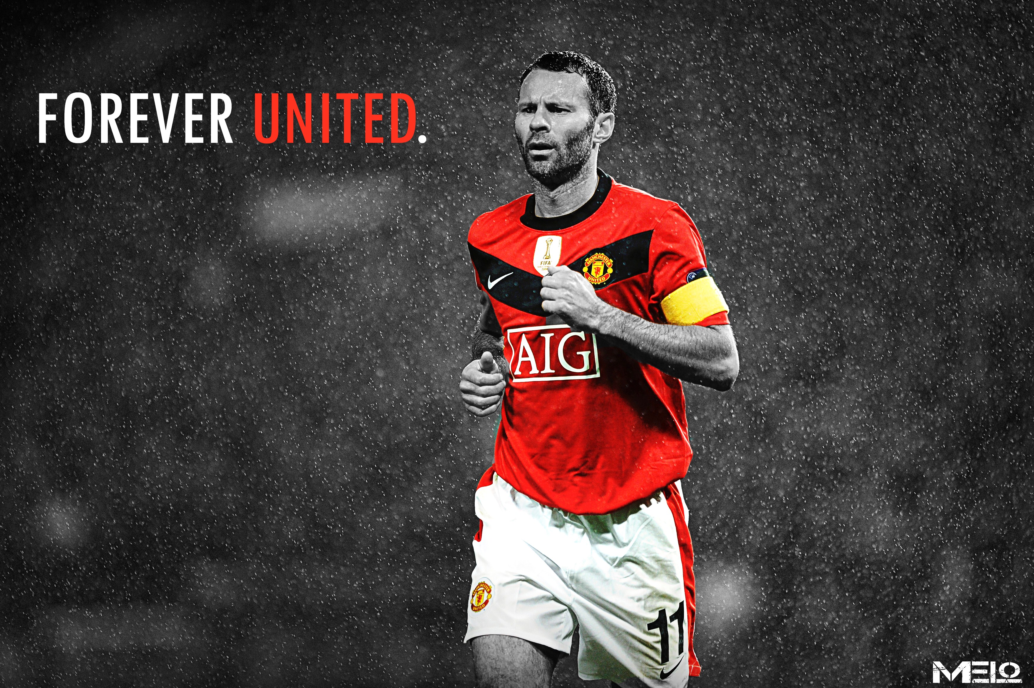 Ryan Giggs Forever United in the Rain HD Wallpaper