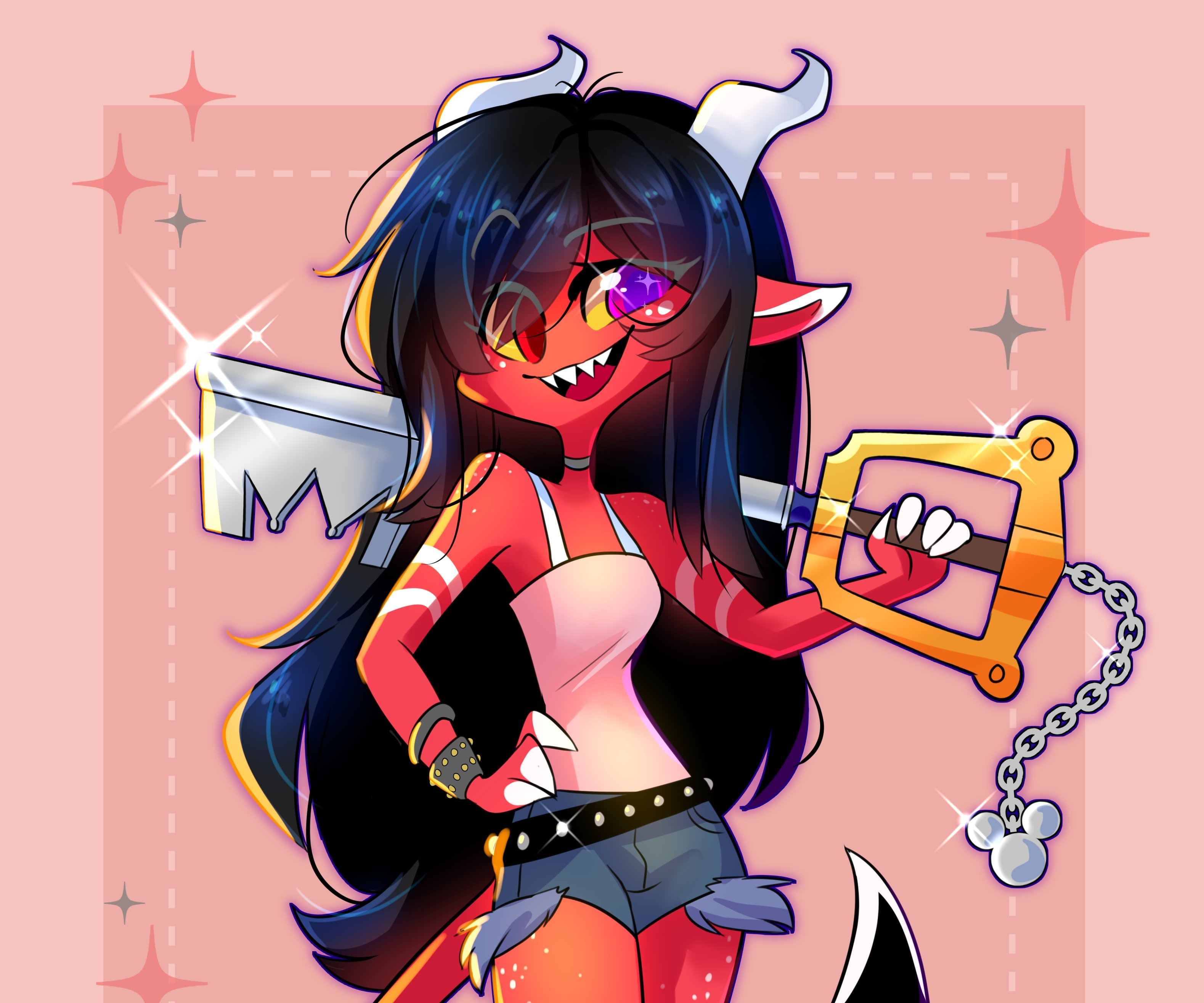 Helluva Boss Millie Keyblade Crossover Art HD Wallpaper