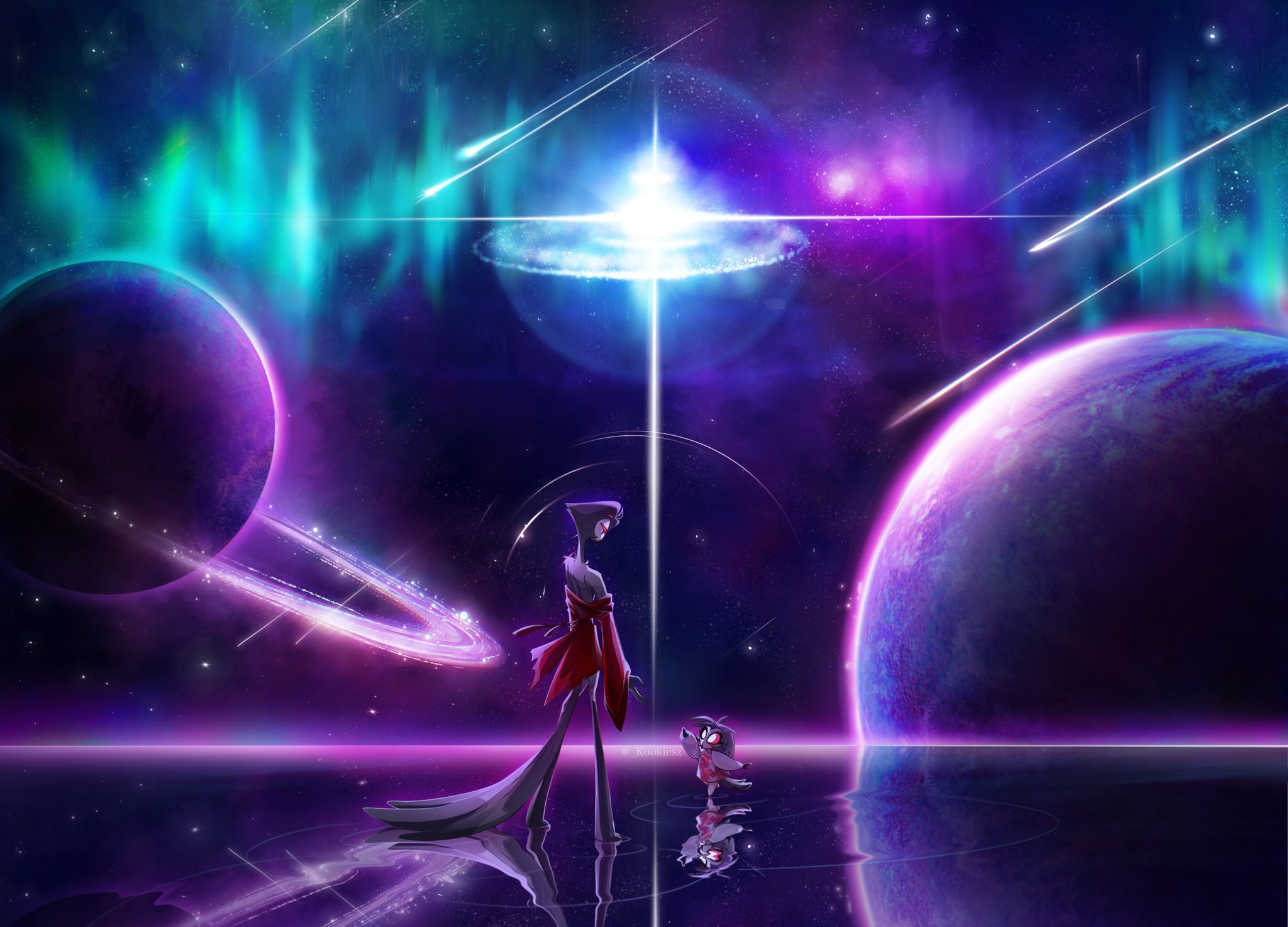 Stolas and Octavia Under Cosmic Light HD Wallpaper