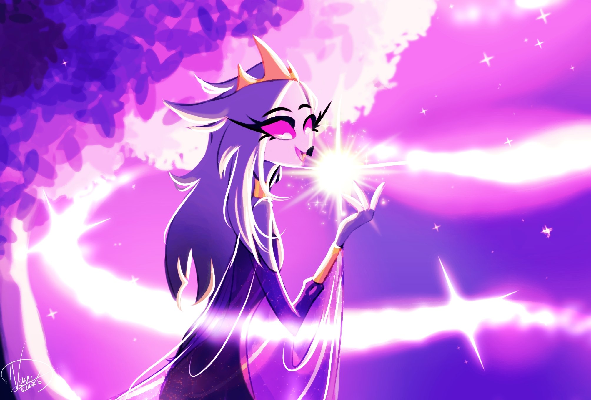 Octavia from Helluva Boss in Magical Glow HD Wallpaper