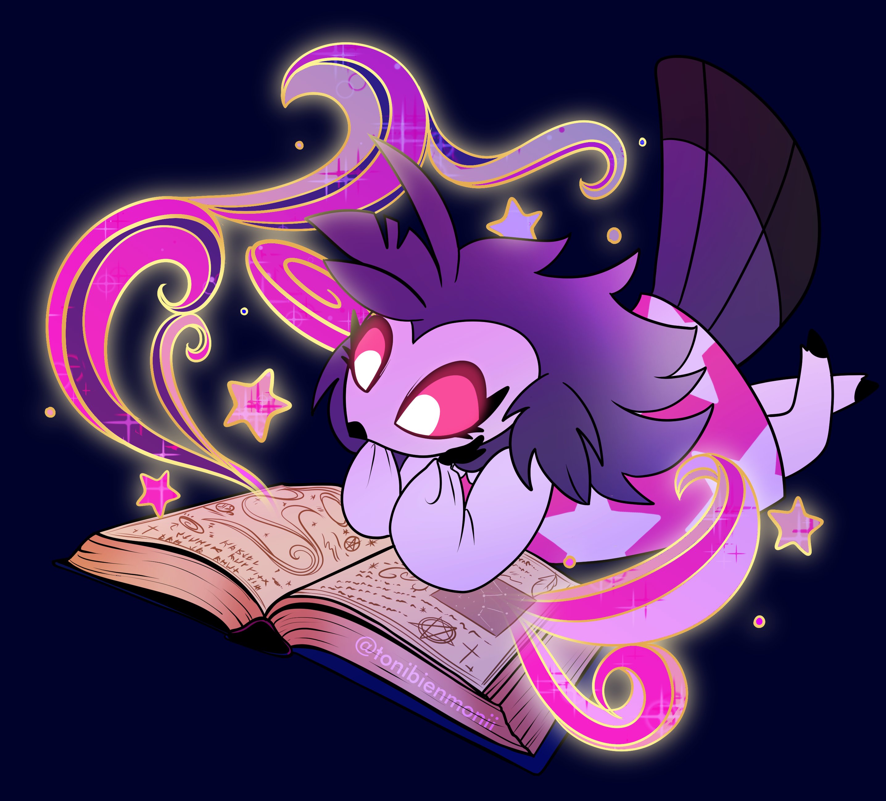Octavia from Helluva Boss Reading Magic Book HD Wallpaper