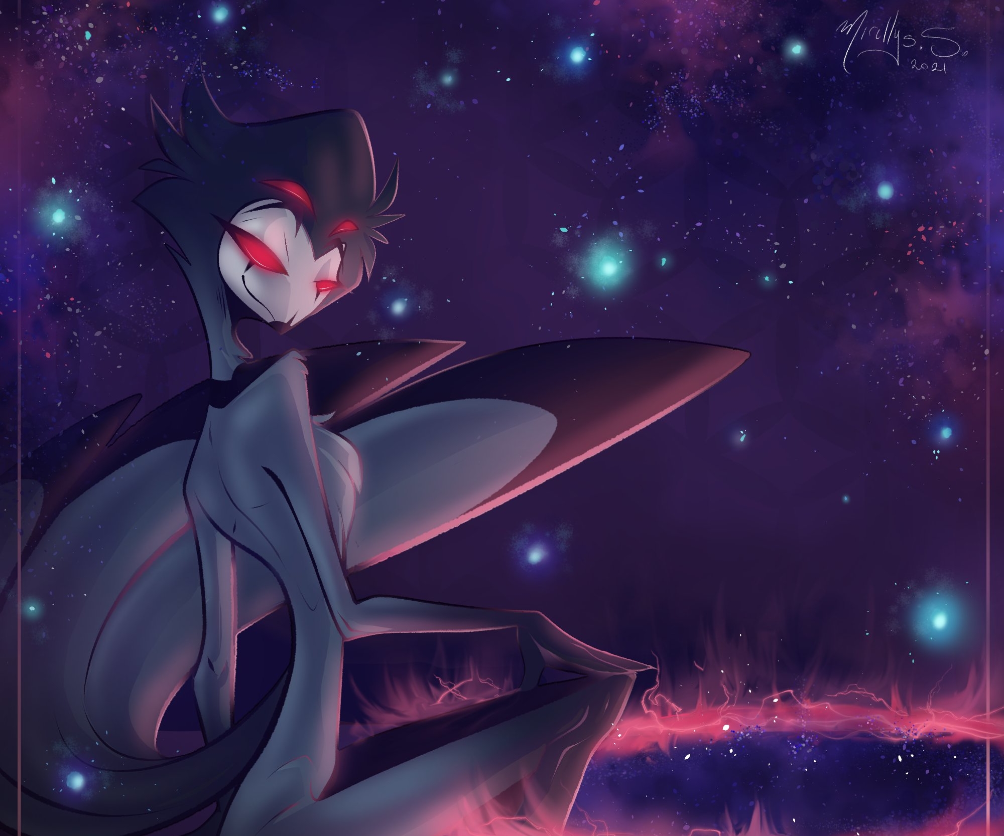 Stolas Helluva Boss: Cosmic Gaze HD Wallpaper