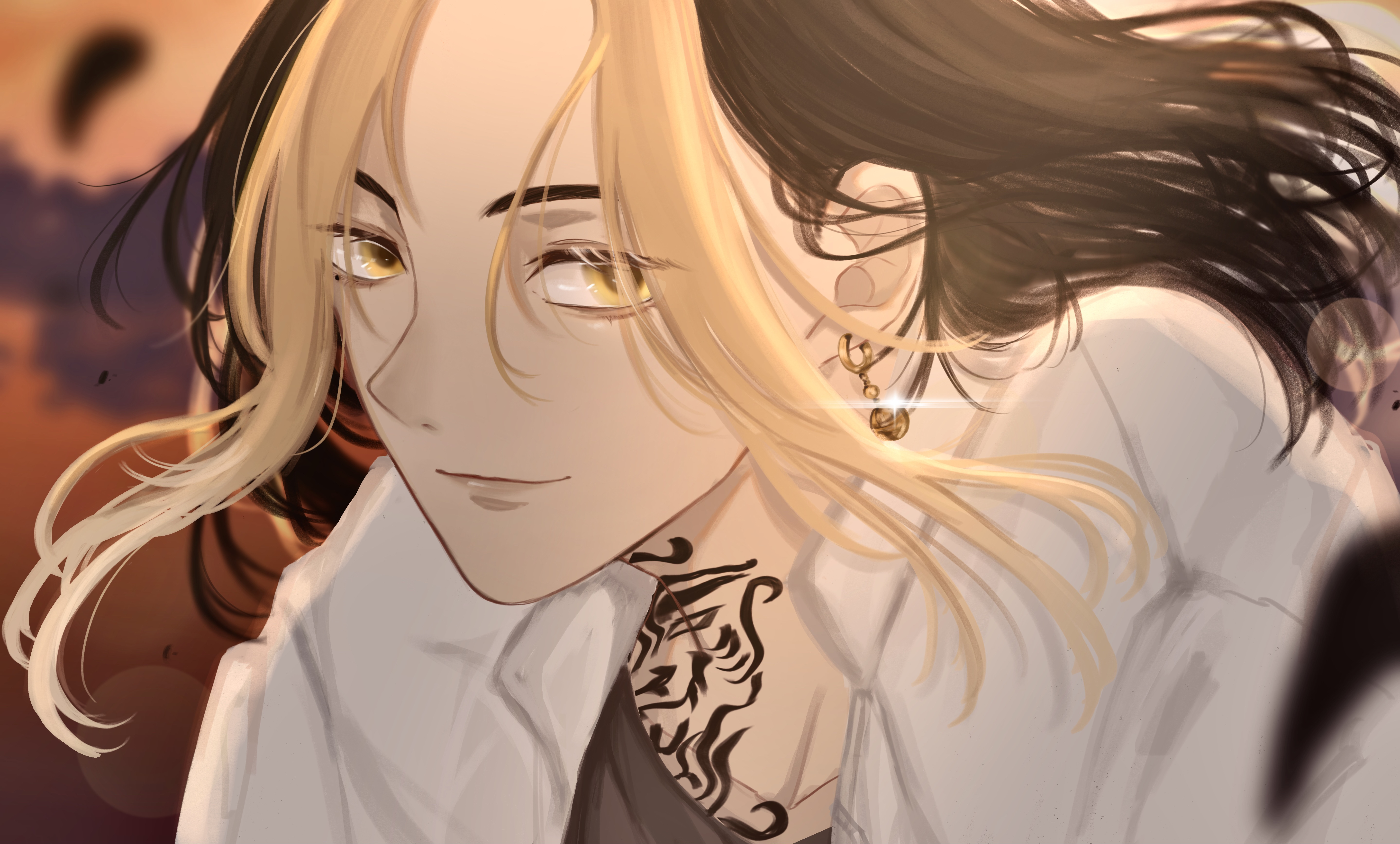 Kazutora Hanemiya with Tiger Tattoo at Sunset HD Wallpaper