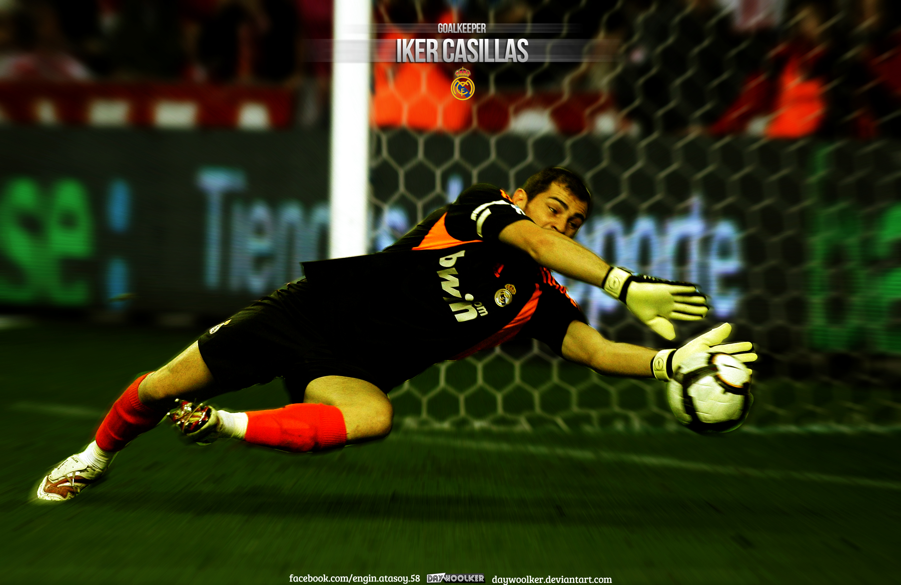 Iker Casillas makes a diving save for Real Madrid HD Wallpaper