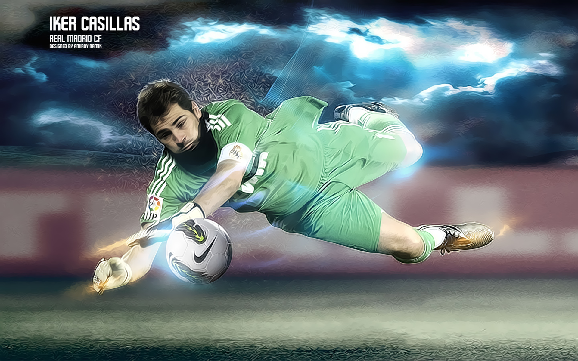 Iker Casillas Real Madrid C.F. Goalkeeper Diving Save HD Wallpaper