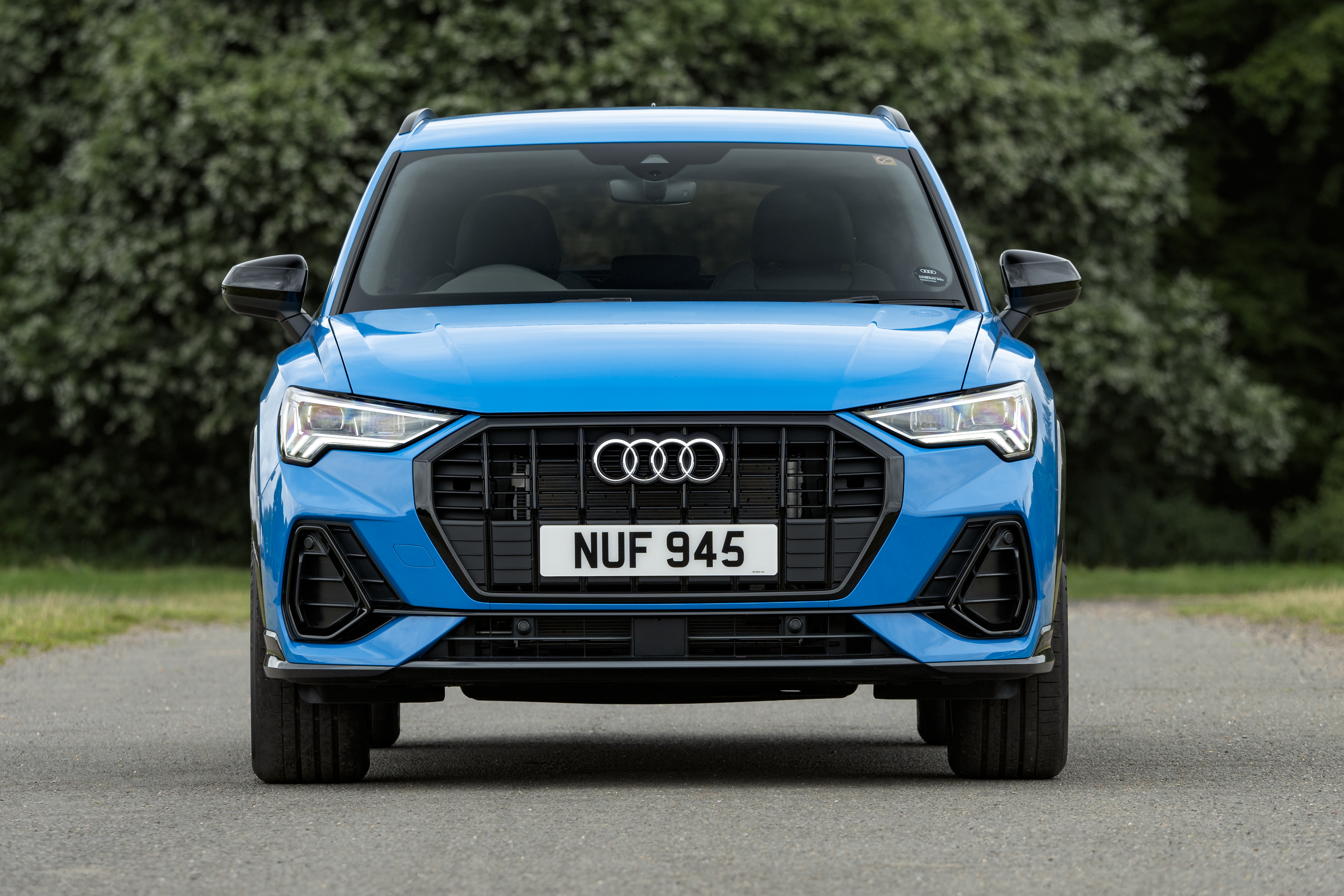 Blue Audi Q3 45 TFSI e S line SUV HD Wallpaper