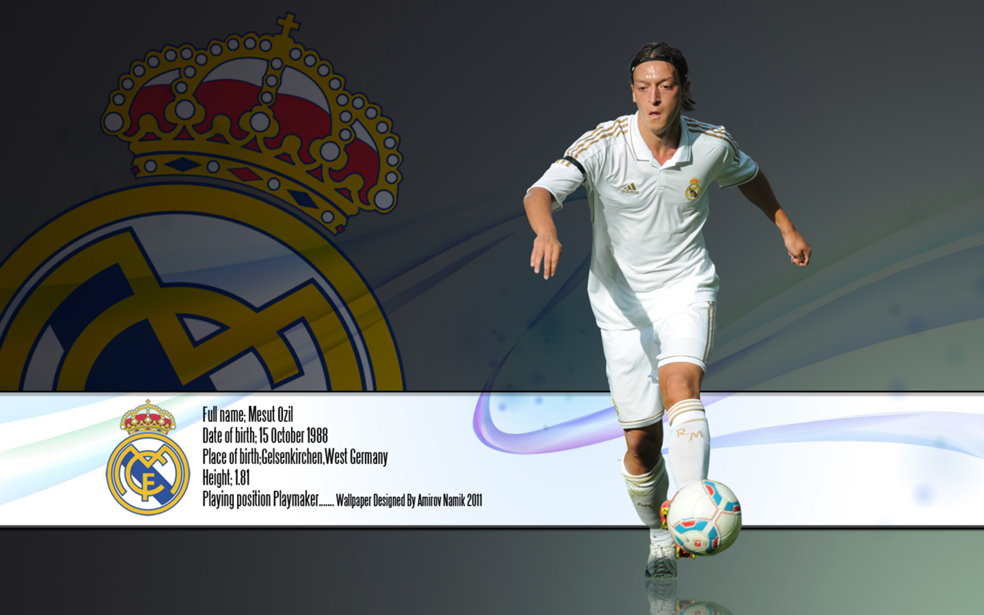 Mesut Özil Real Madrid Dribbling Soccer Ball HD Wallpaper