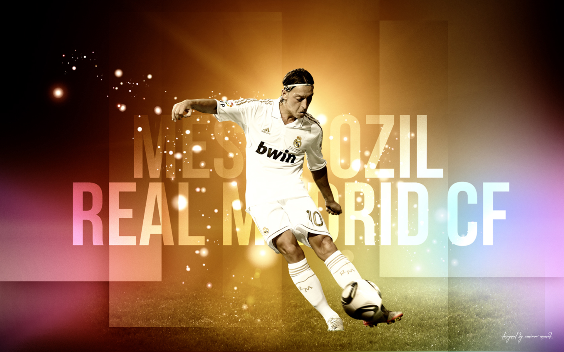 Mesut Özil Real Madrid C.F. football action shot HD Wallpaper