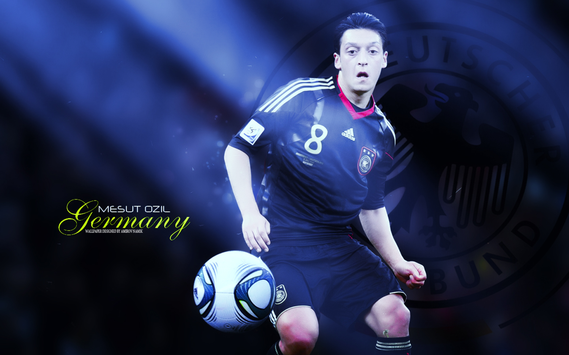 Mesut Özil Germany Football Player with Ball HD Wallpaper