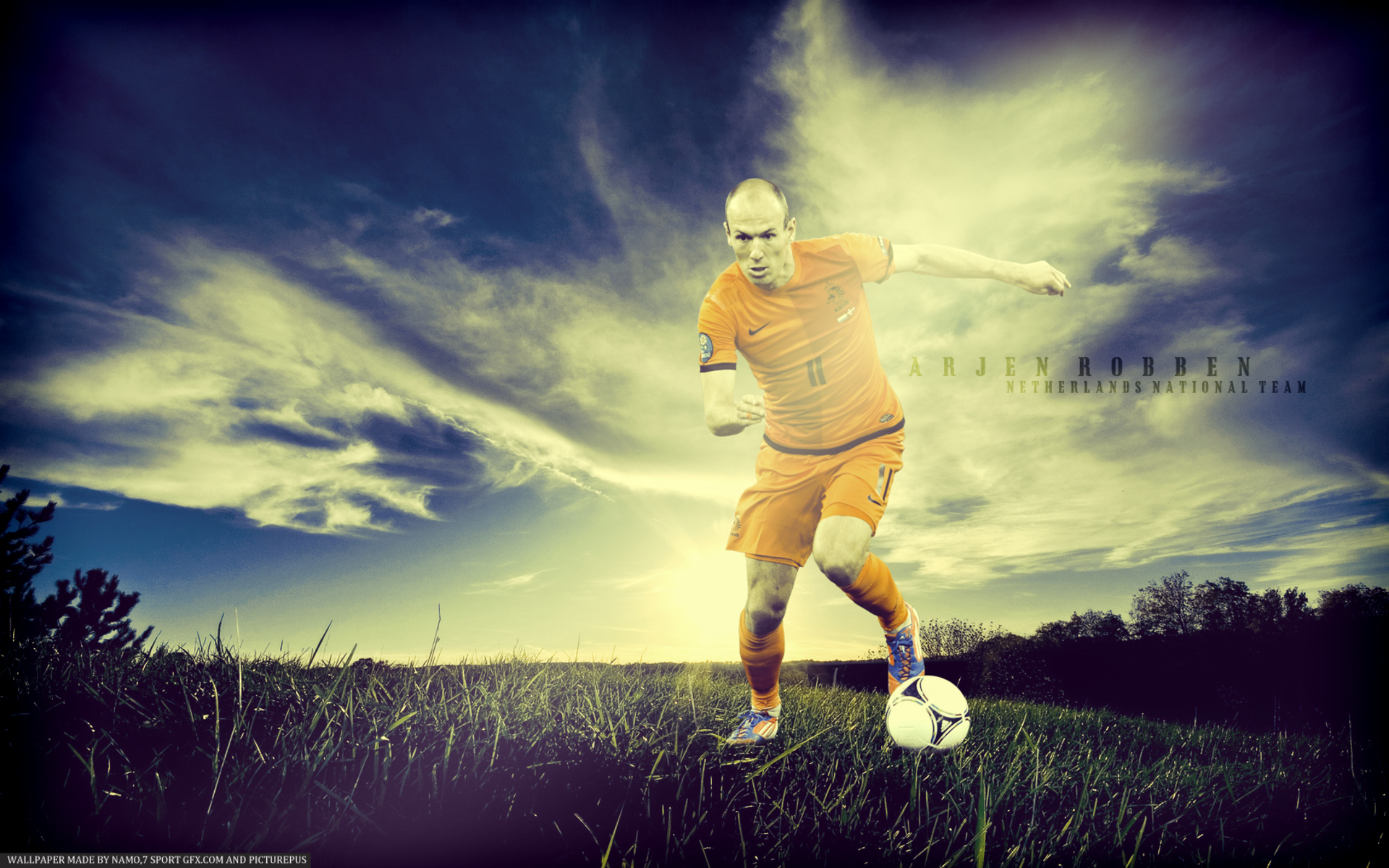 Arjen Robben dribbling for Netherlands National Team HD Wallpaper