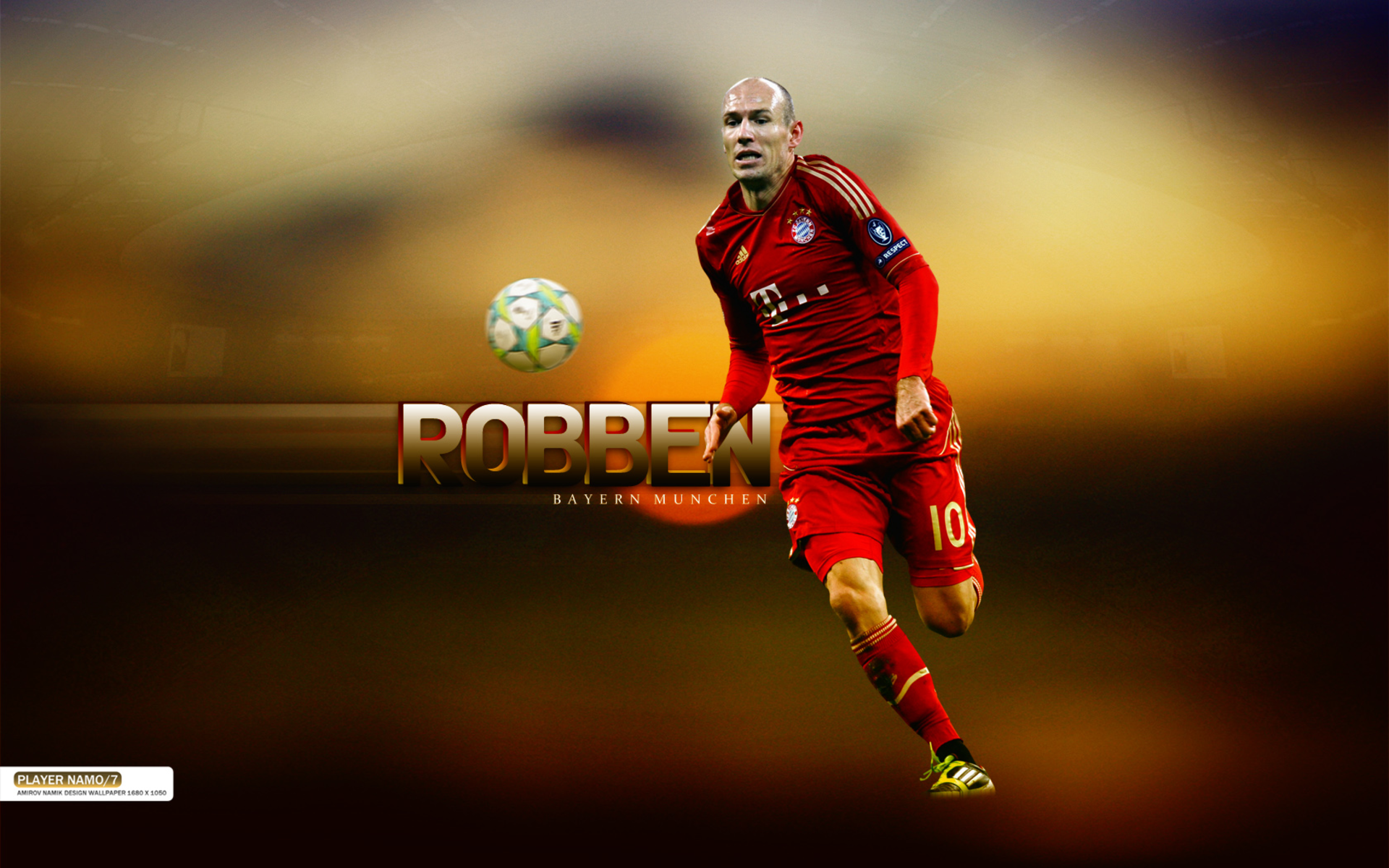 Arjen Robben in FC Bayern Munich Kit with Ball HD Wallpaper