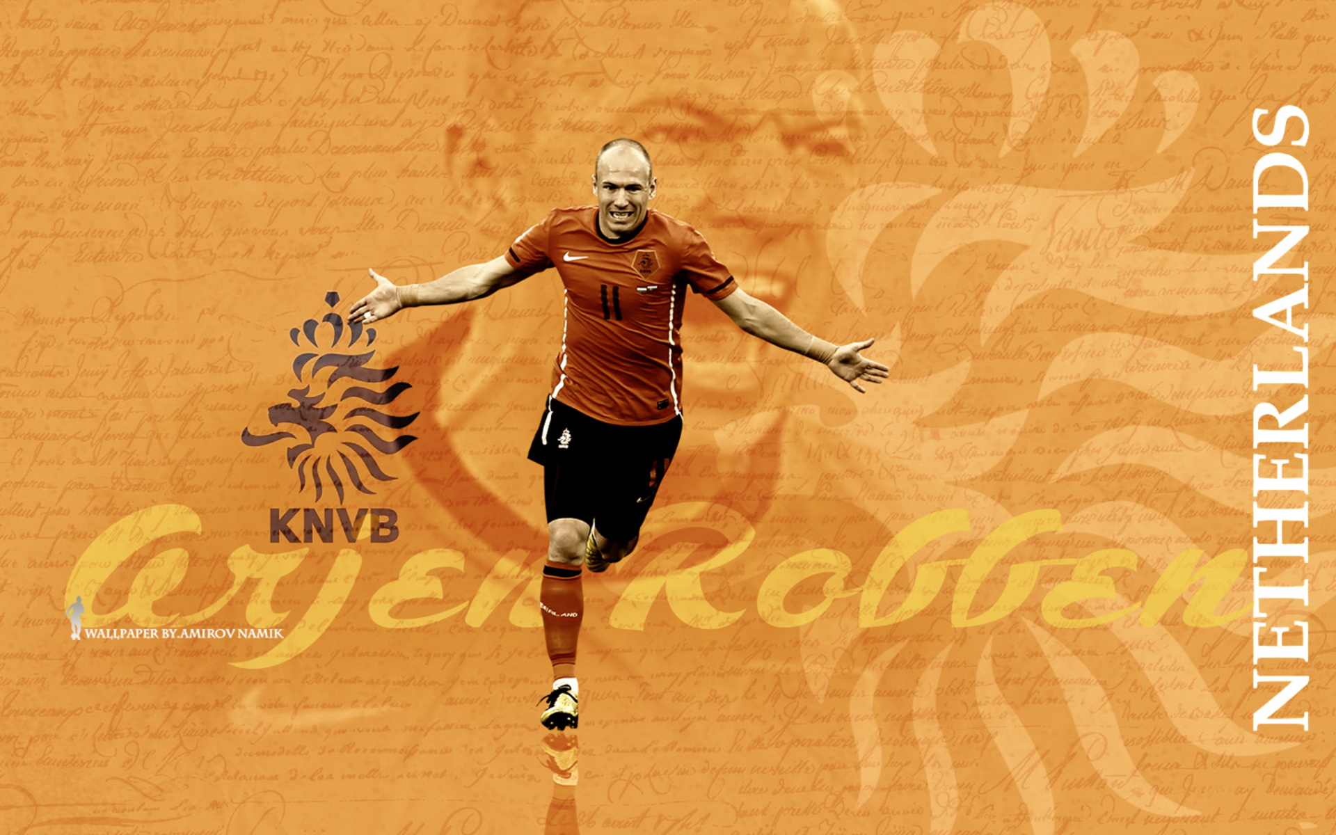 Arjen Robben Netherlands National Football Team Celebration HD Wallpaper