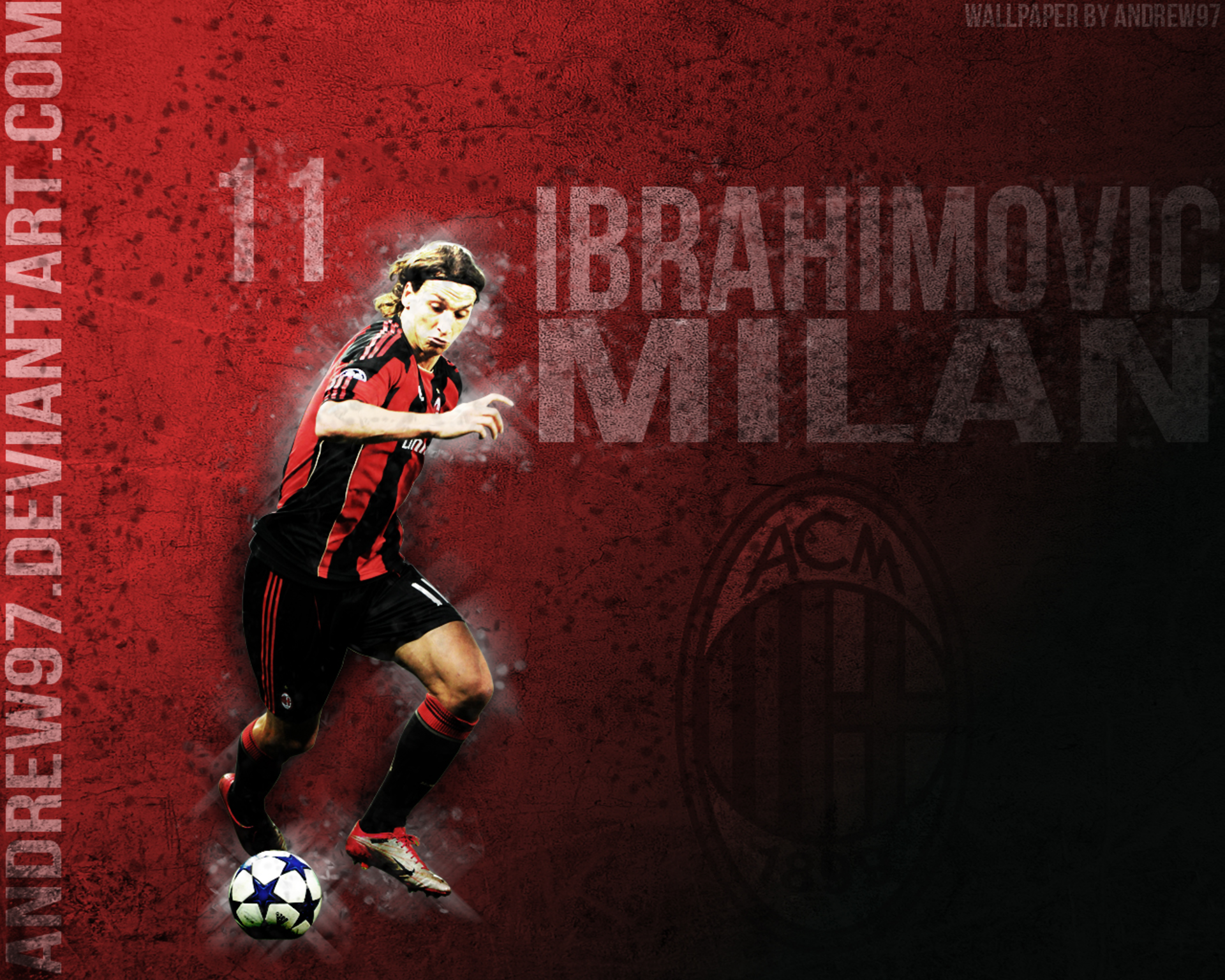 Zlatan Ibrahimovic 11 AC Milan dribbling HD Wallpaper