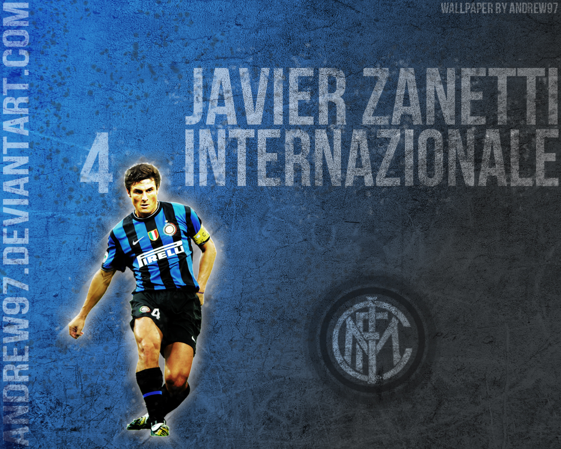 Javier Zanetti Inter Milan Football Art HD Wallpaper