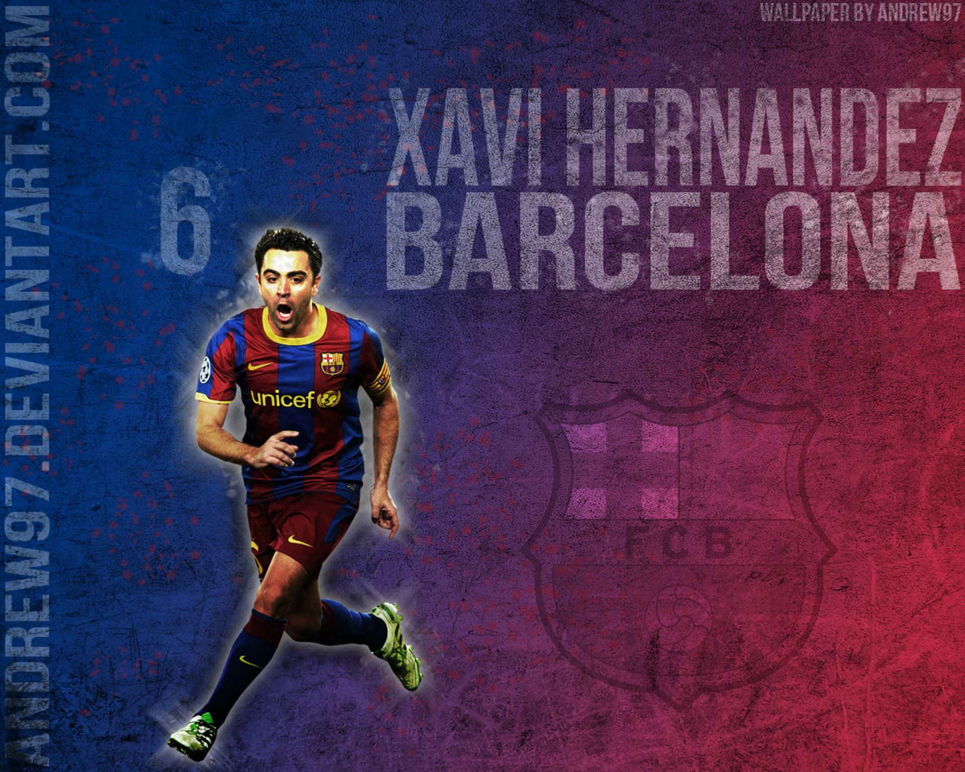 Xavi Hernandez FC Barcelona Football Art HD Wallpaper