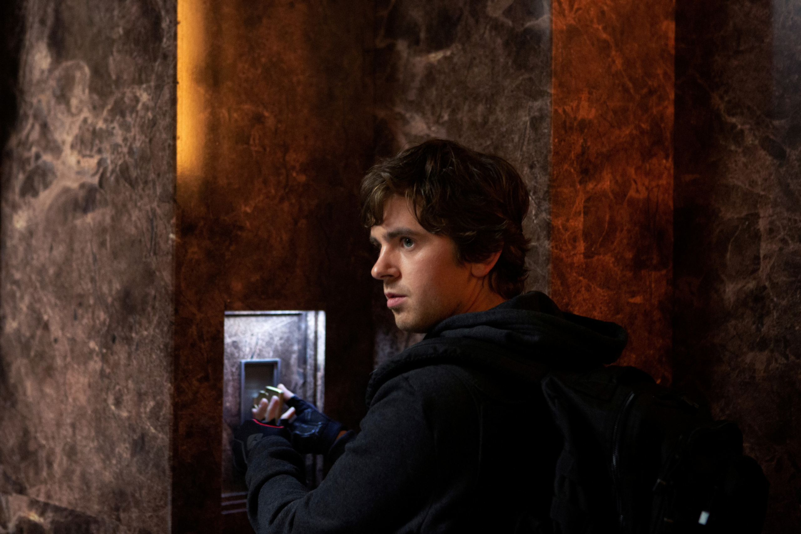 Freddie Highmore focused in The Vault HD Wallpaper