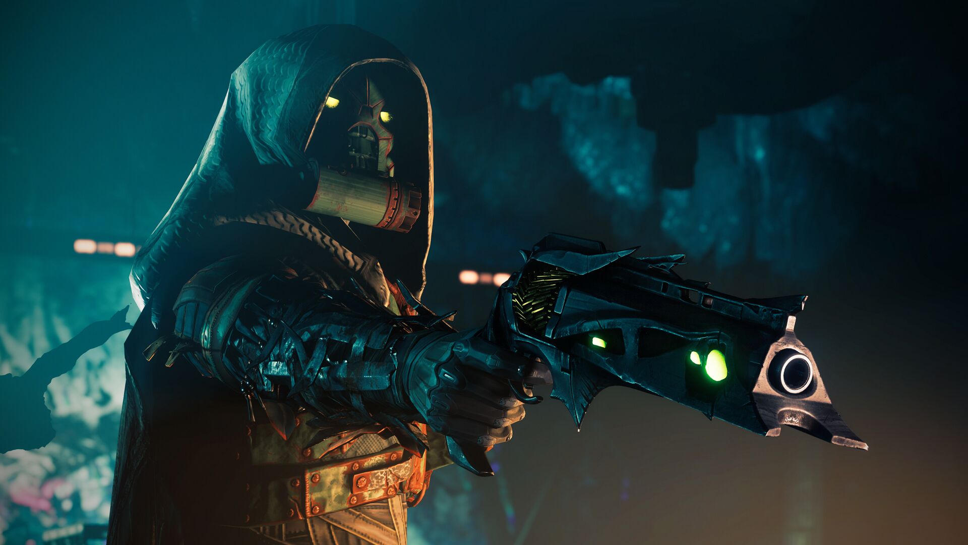 Destiny 2: The Witch Queen Skull-faced Hunter with Hand Cannon HD Wallpaper
