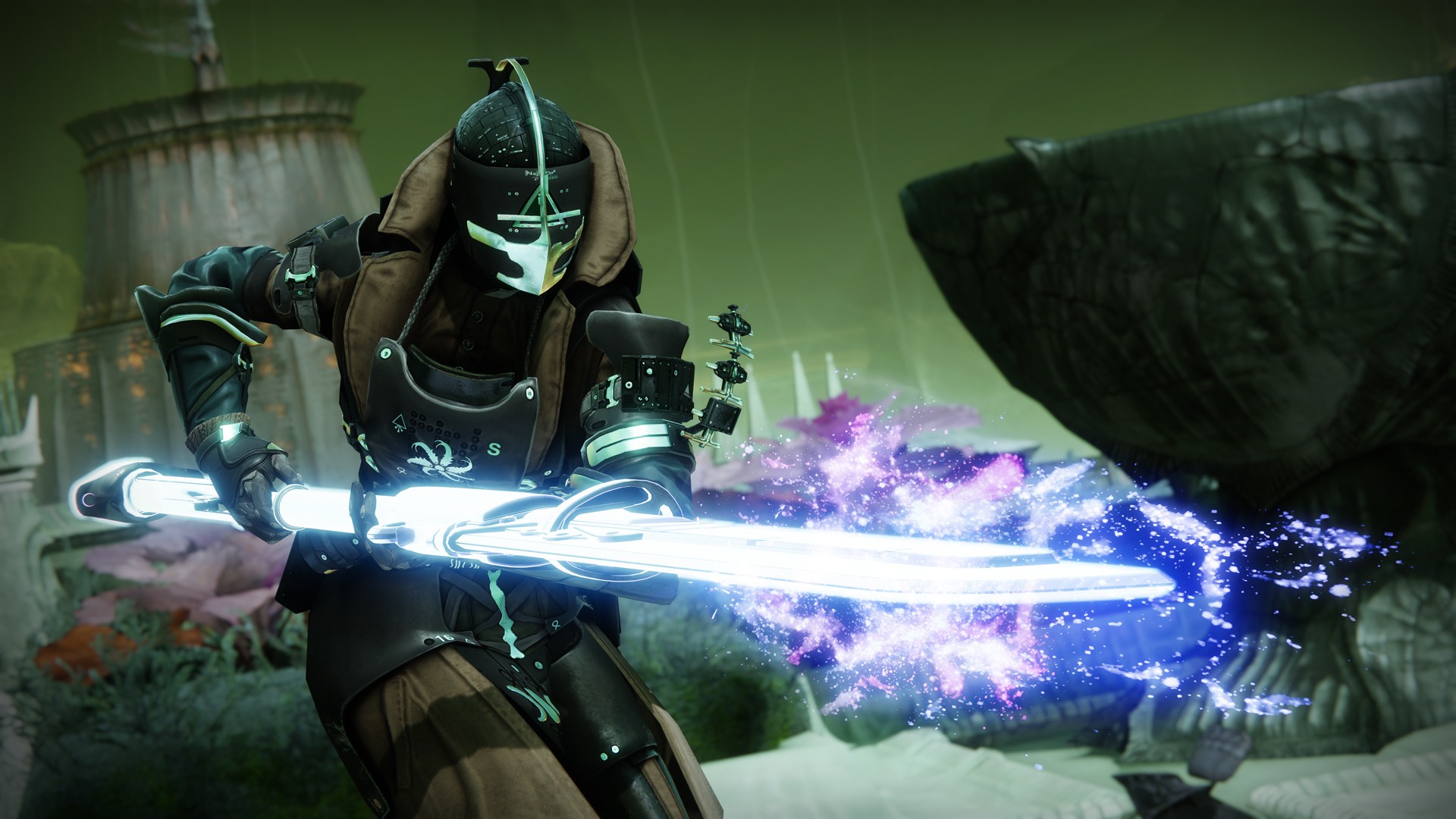 Destiny 2: The Witch Queen Guardian with glowing sword HD Wallpaper