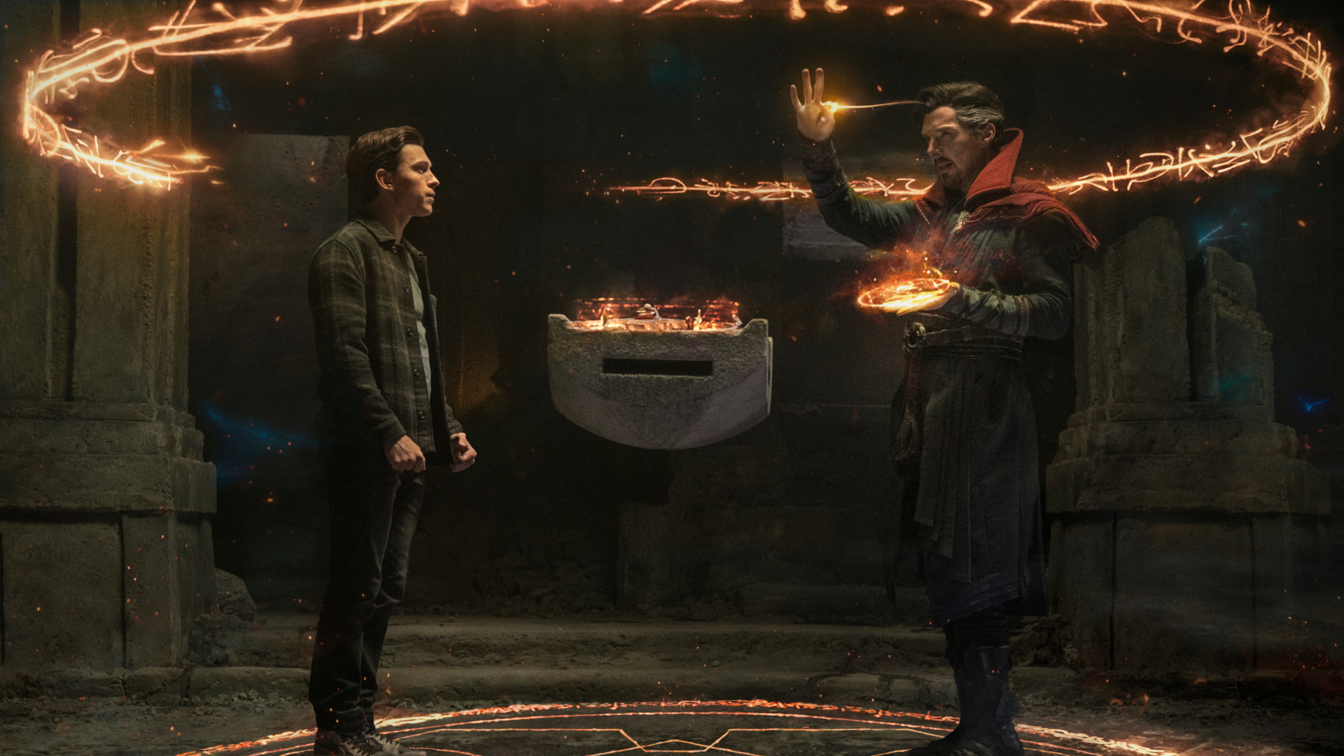 Doctor Strange casts spell for Peter Parker in No Way Home HD Wallpaper
