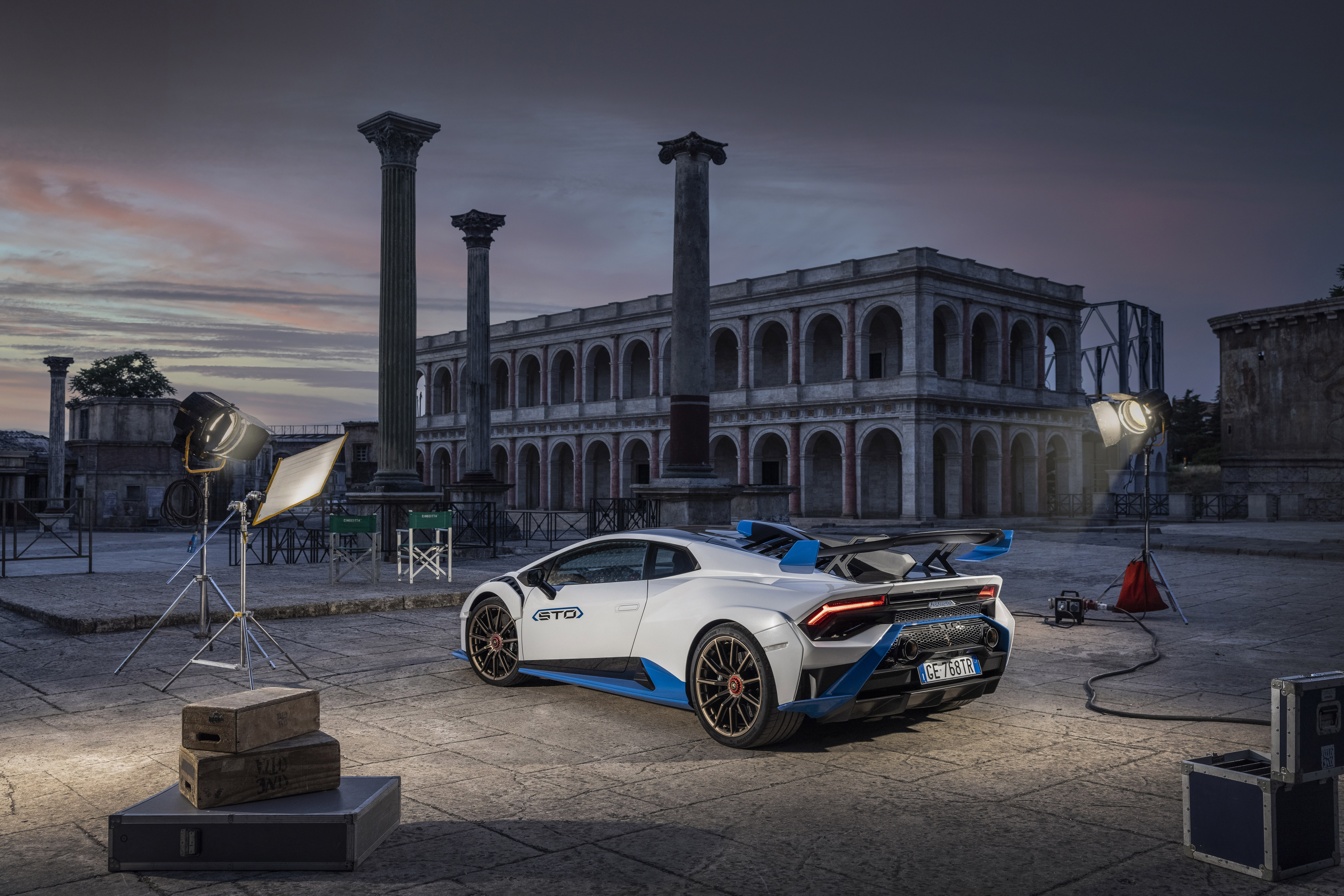 Lamborghini Huracán STO Supercar on a Film Set HD Wallpaper