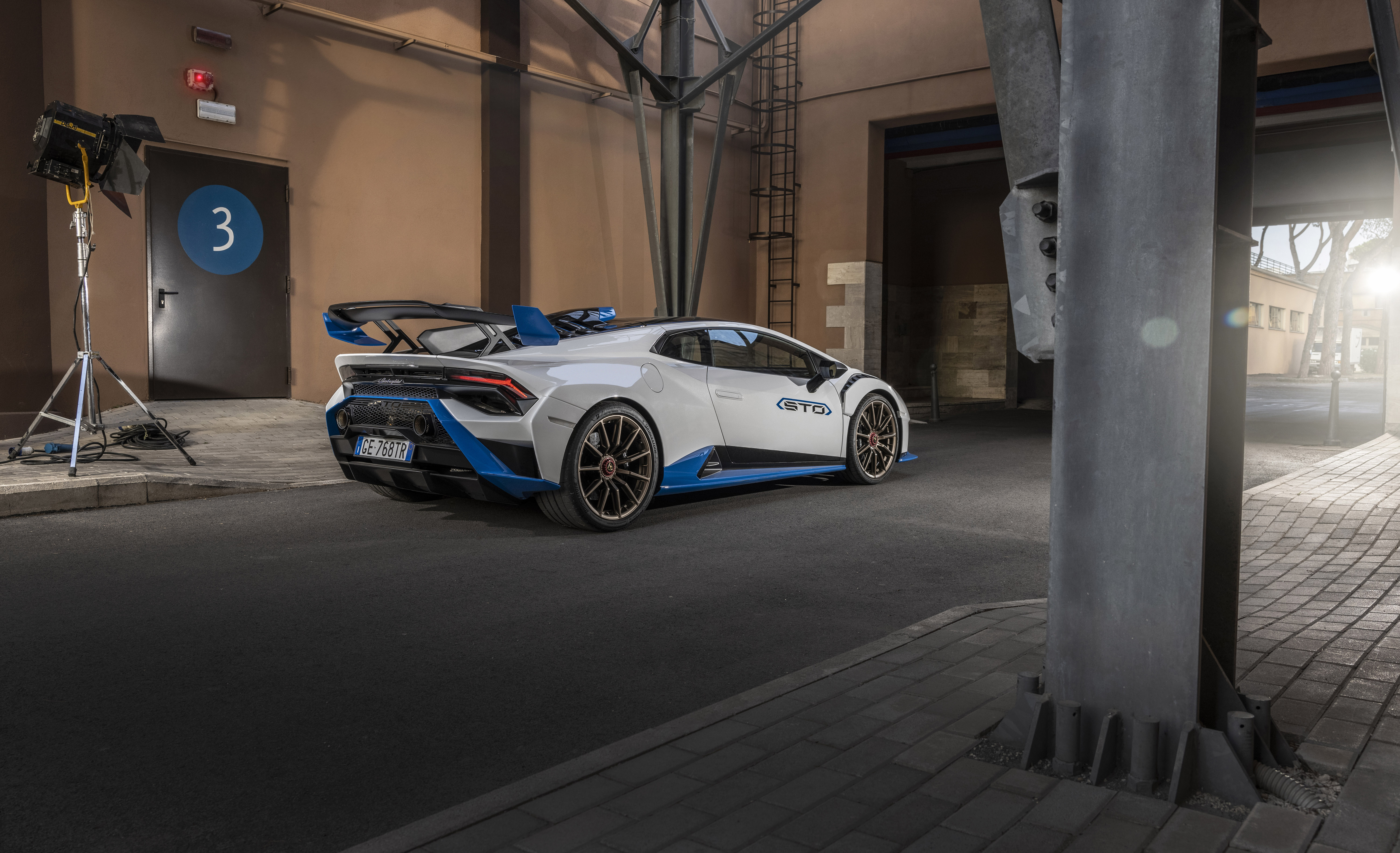 White Lamborghini Huracán STO Supercar Photoshoot HD Wallpaper