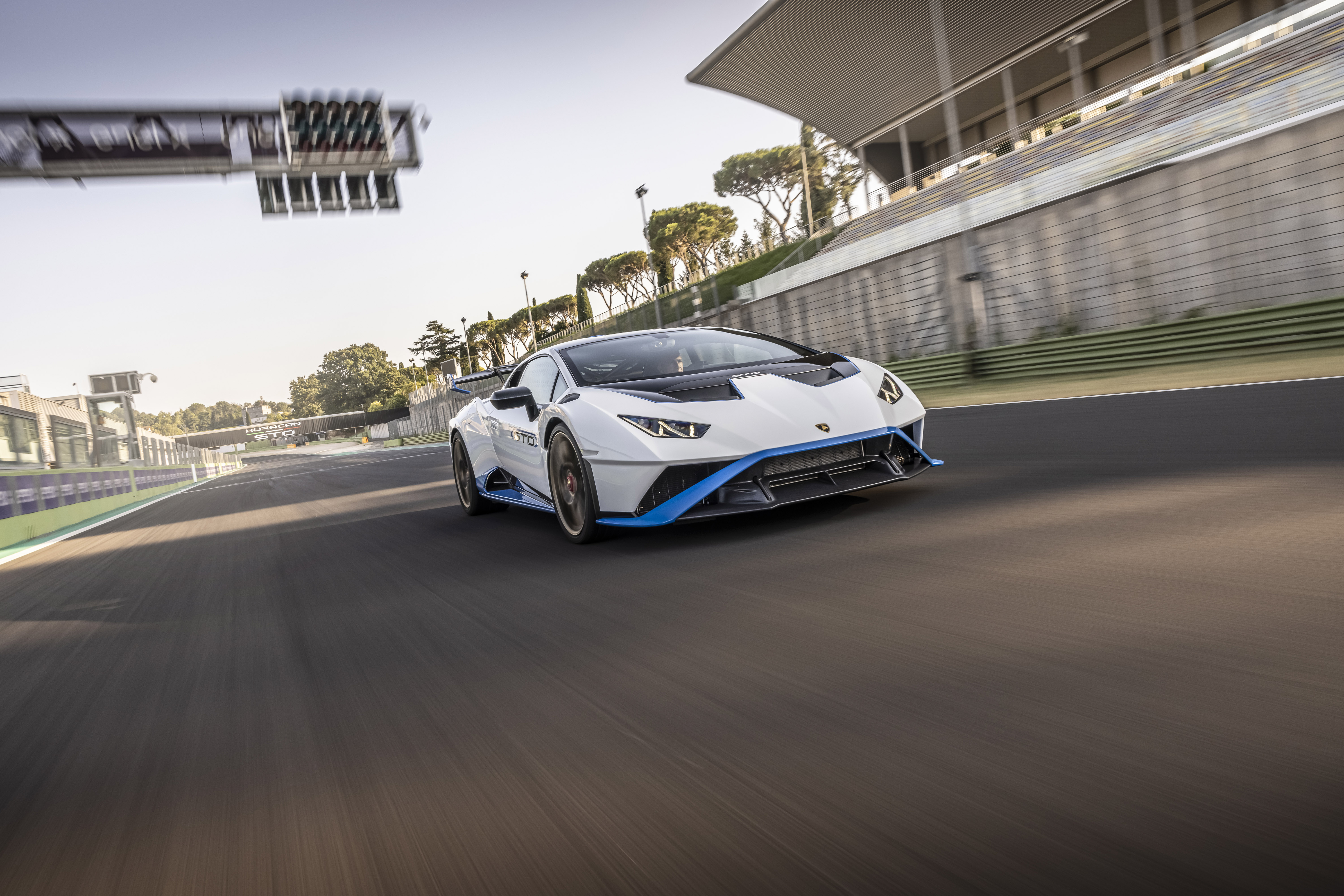 Lamborghini Huracán STO Supercar Speeding on Track HD Wallpaper