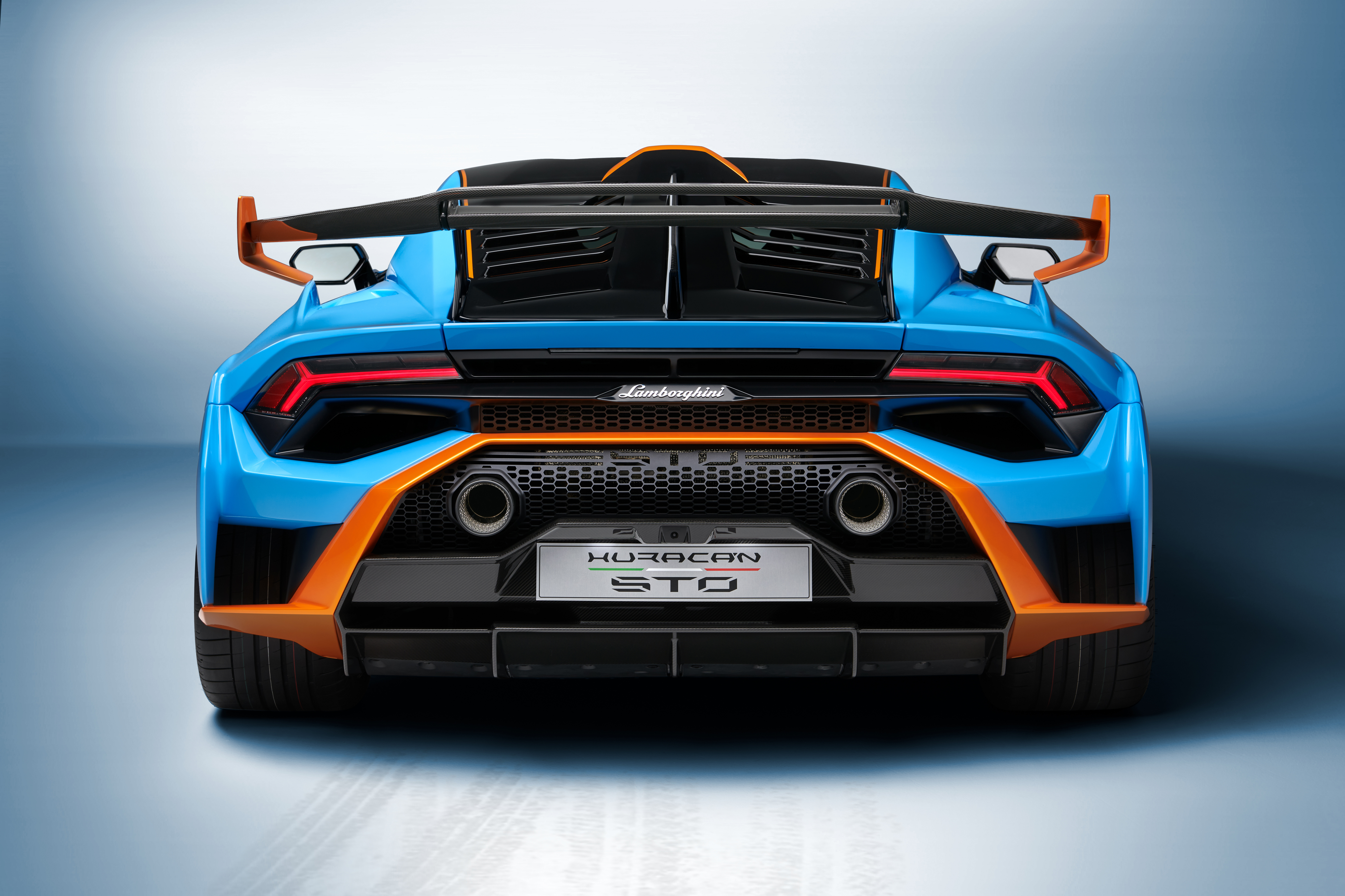 Lamborghini Huracán STO Blue and Orange Supercar 4K HD Wallpaper