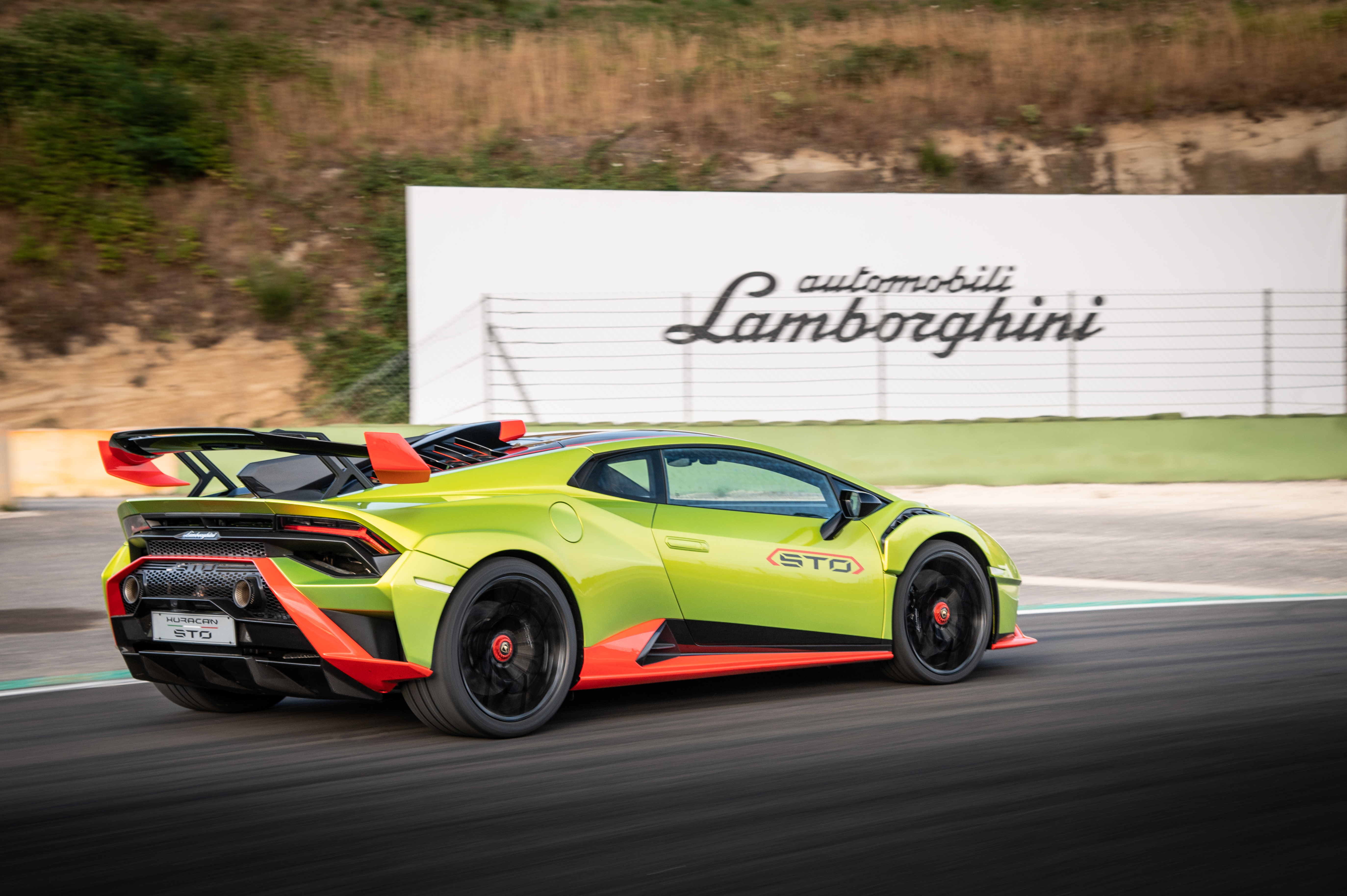 Green Lamborghini Huracán STO Supercar on Track HD Wallpaper