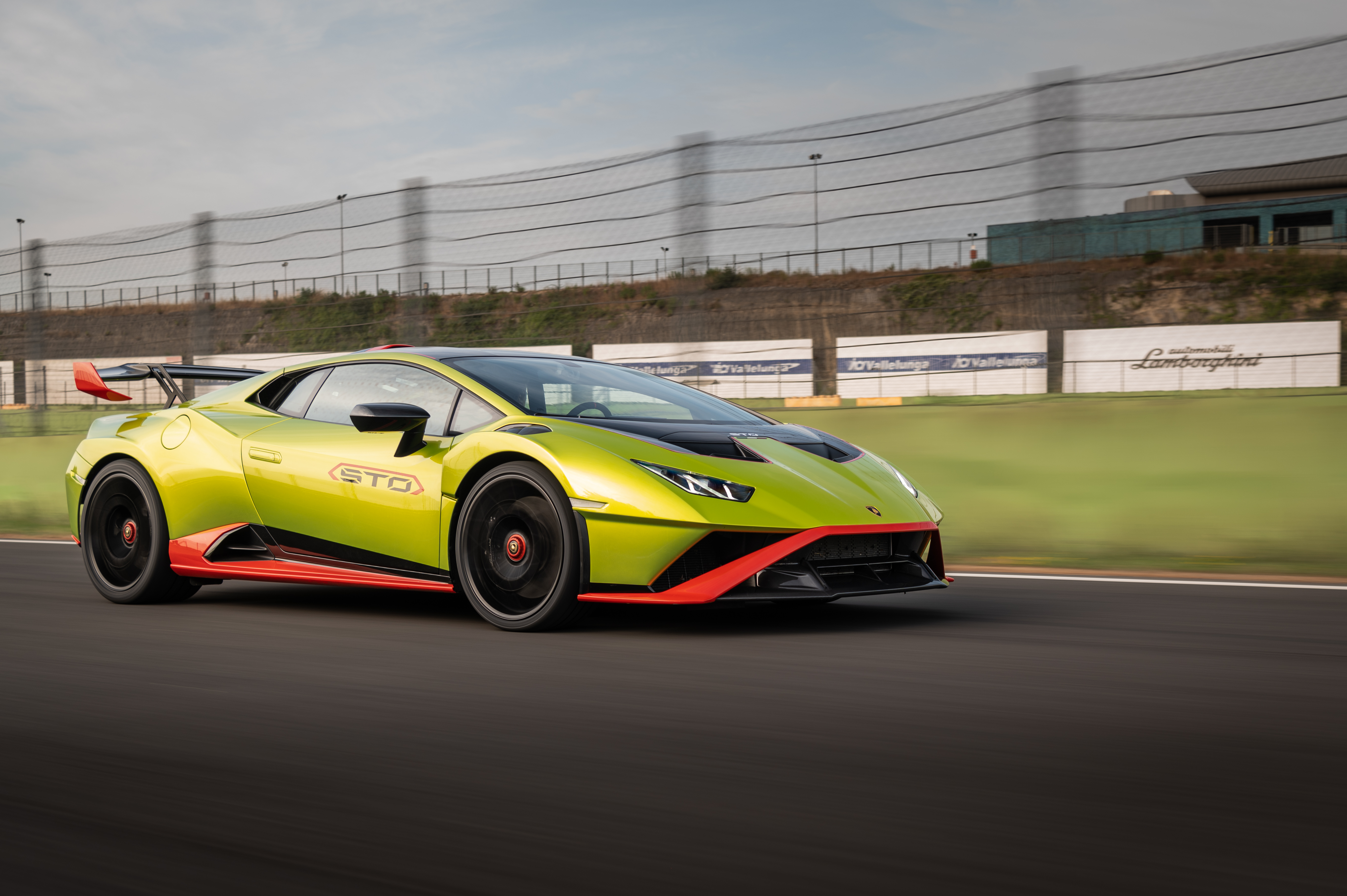 Lamborghini Huracán STO Green Supercar on Track HD Wallpaper