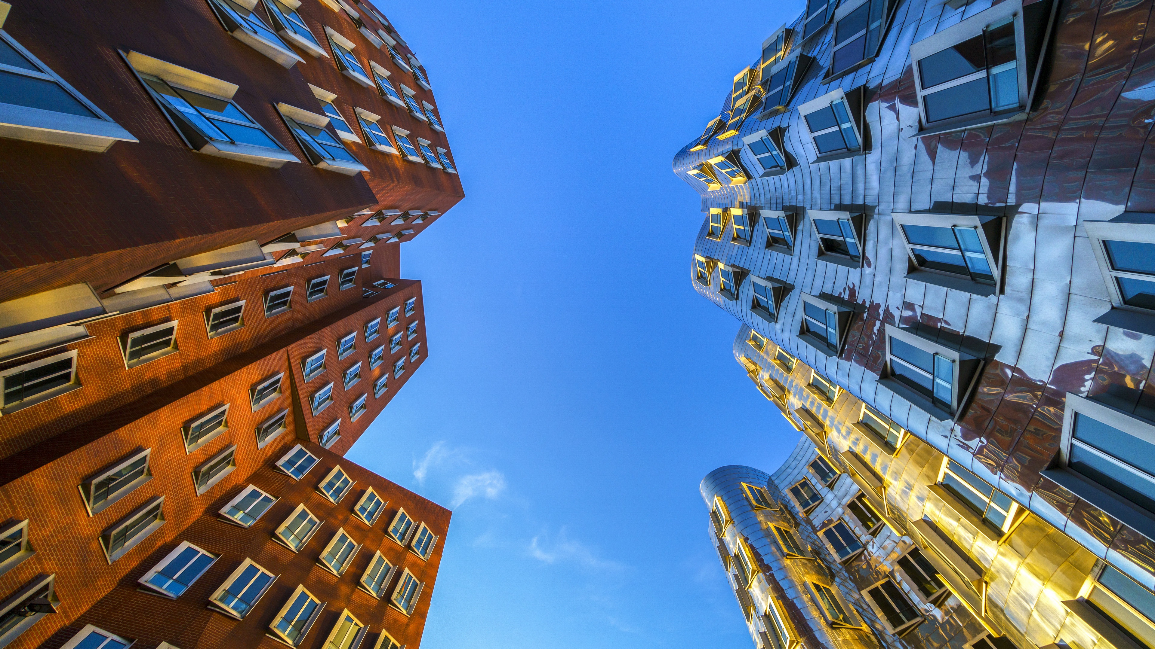 Wavy and Brick Modern Architecture Buildings HD Wallpaper