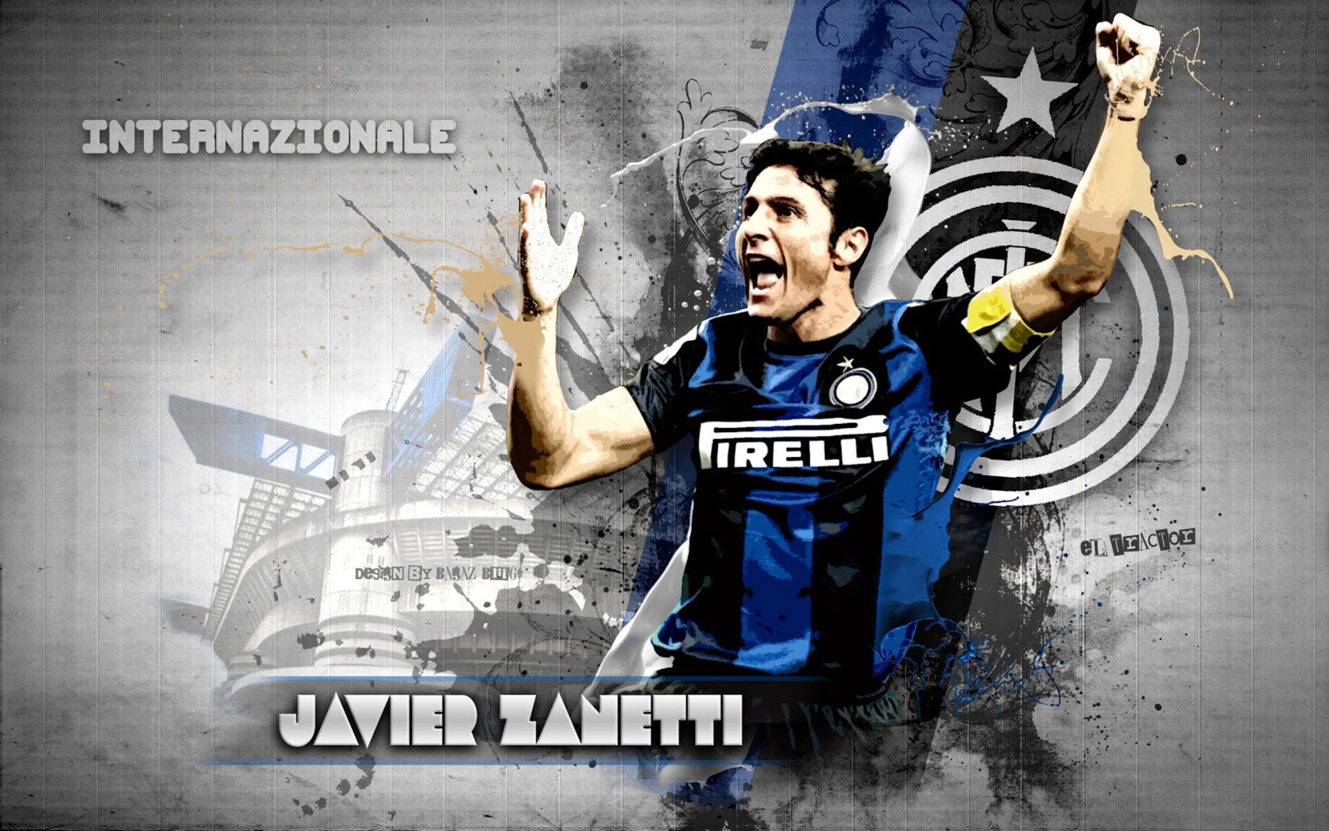 Javier Zanetti Inter Milan Artistic Celebration HD Wallpaper