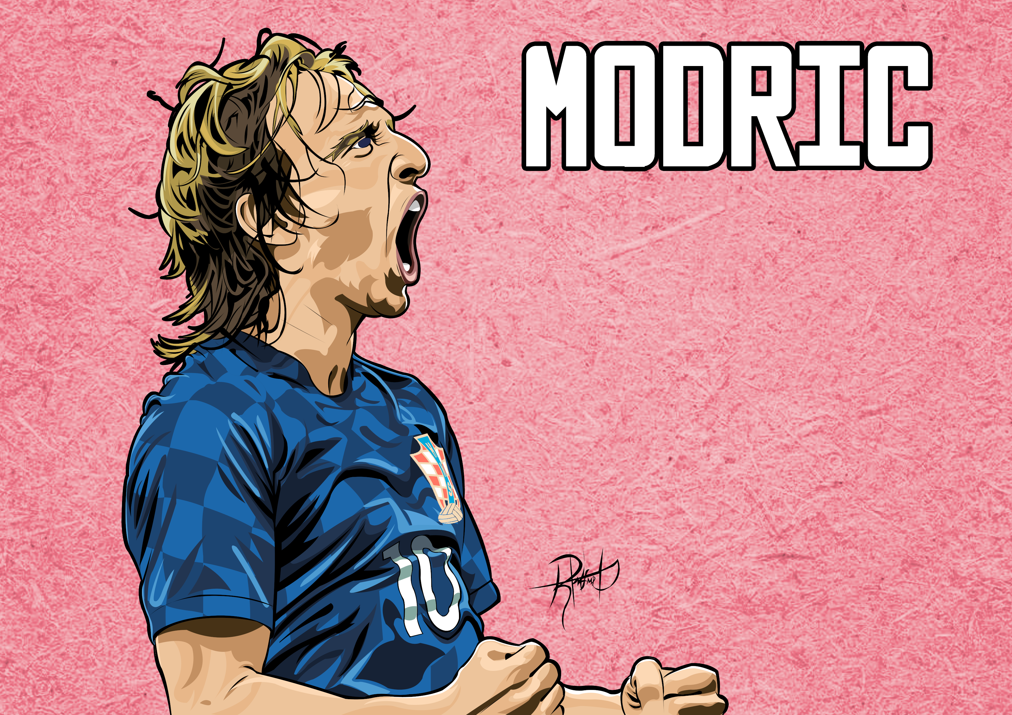 Luka Modrić Croatian Soccer Player Celebration Art HD Wallpaper