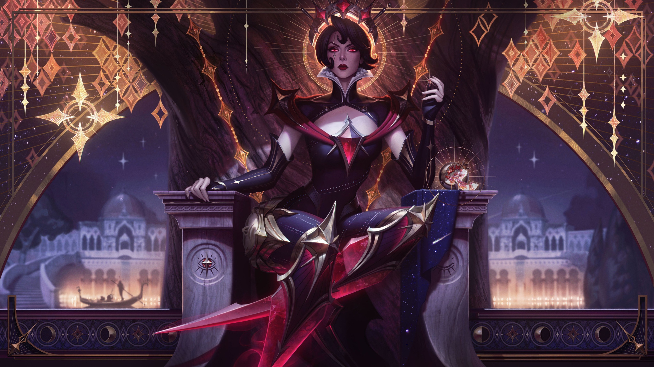 Coven Camille (League of Legends) on her regal throne HD Wallpaper