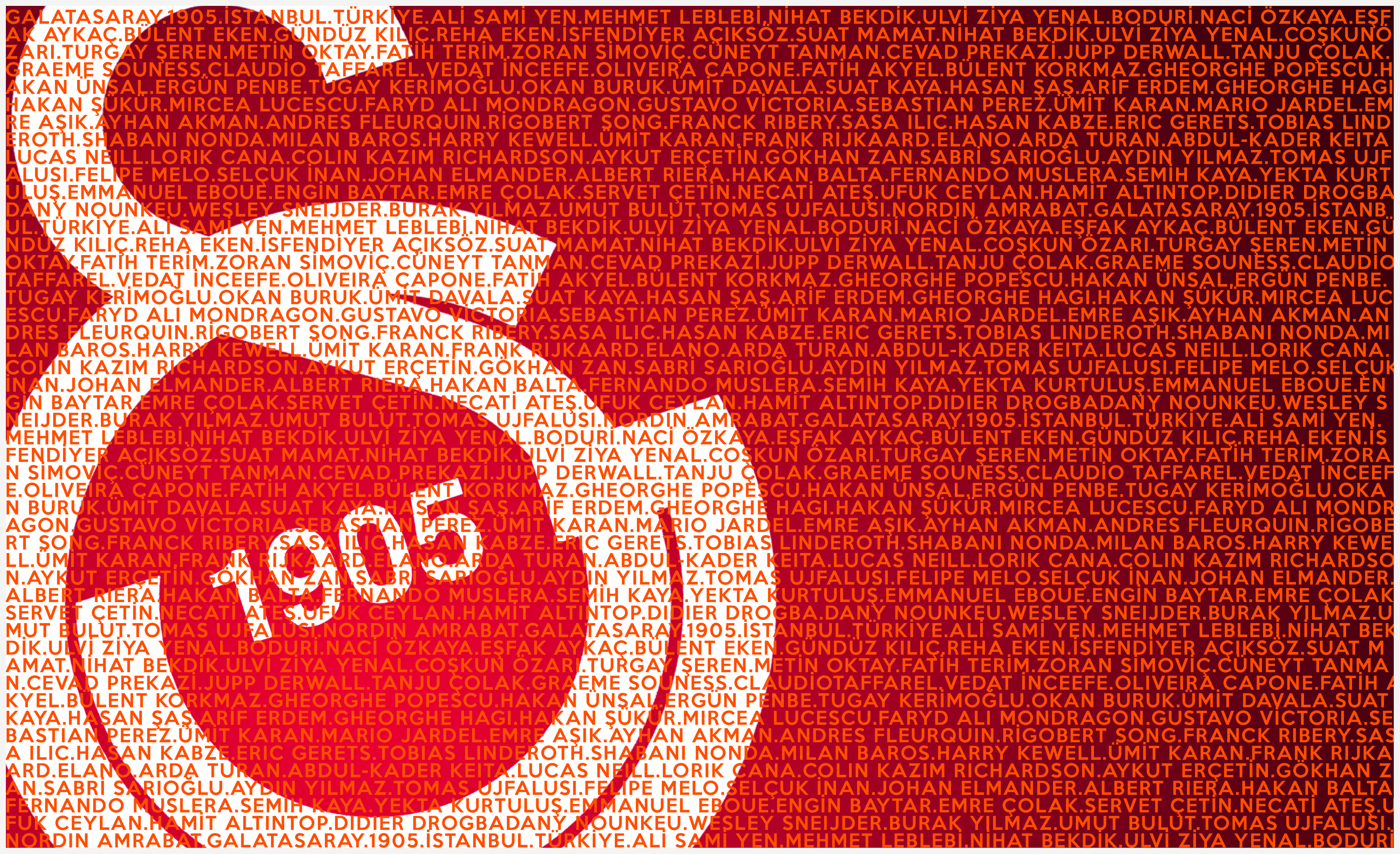 Galatasaray S.K. 1905 Logo Text Mosaic HD Wallpaper