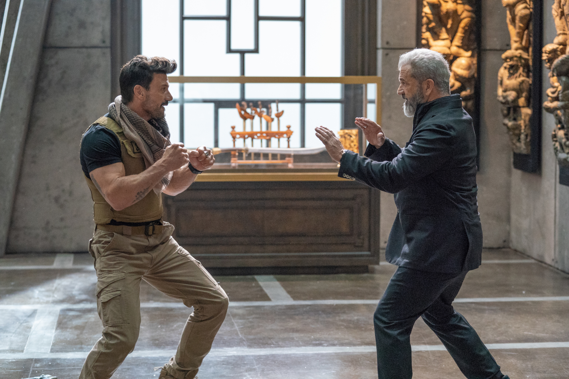 Mel Gibson and Frank Grillo face off in Boss Level HD Wallpaper