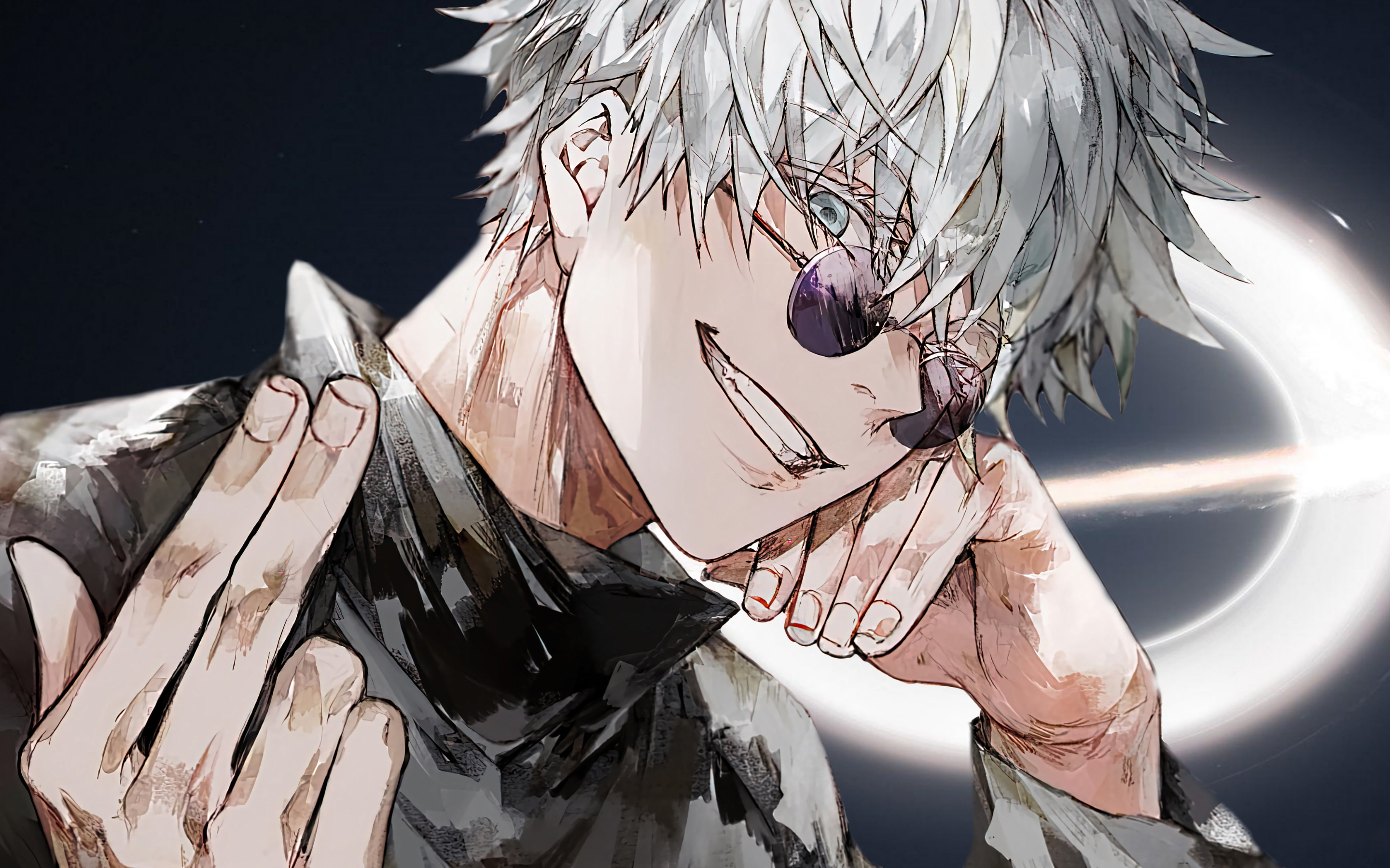 Satoru Gojo with Smiling Expression HD Wallpaper