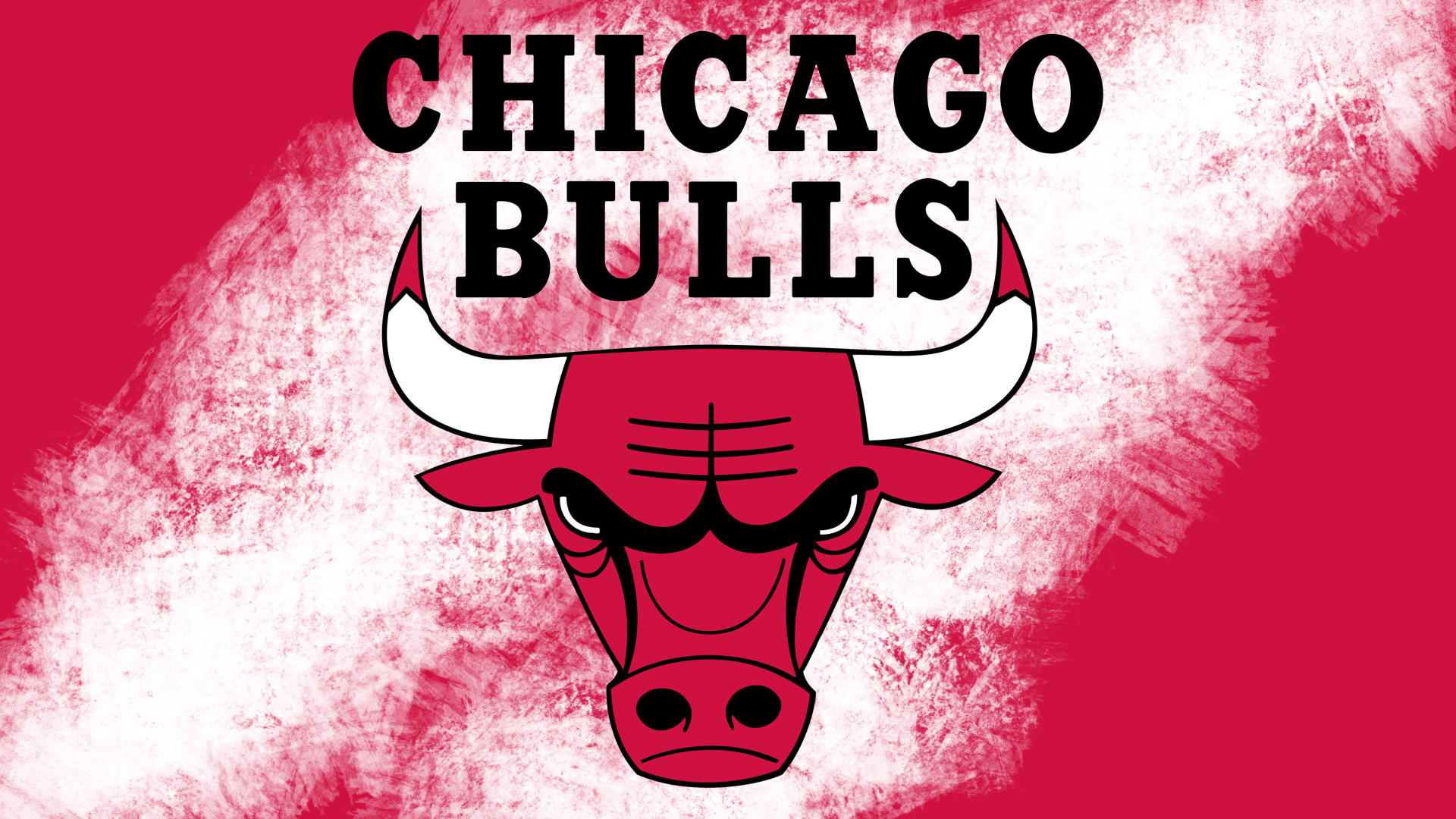 Chicago Bulls NBA Logo on Textured Red Background HD Wallpaper
