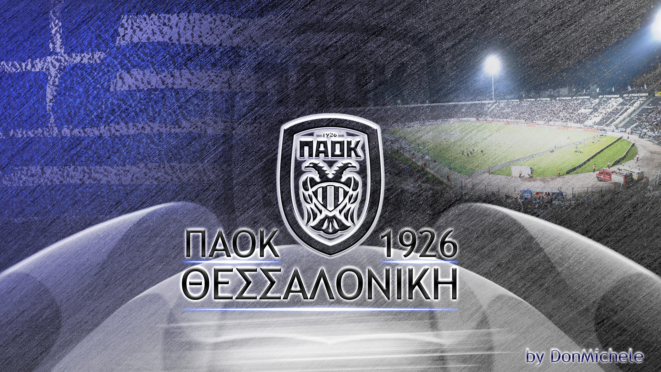 PAOK FC Logo, Greek Flag, and Soccer Stadium HD Wallpaper
