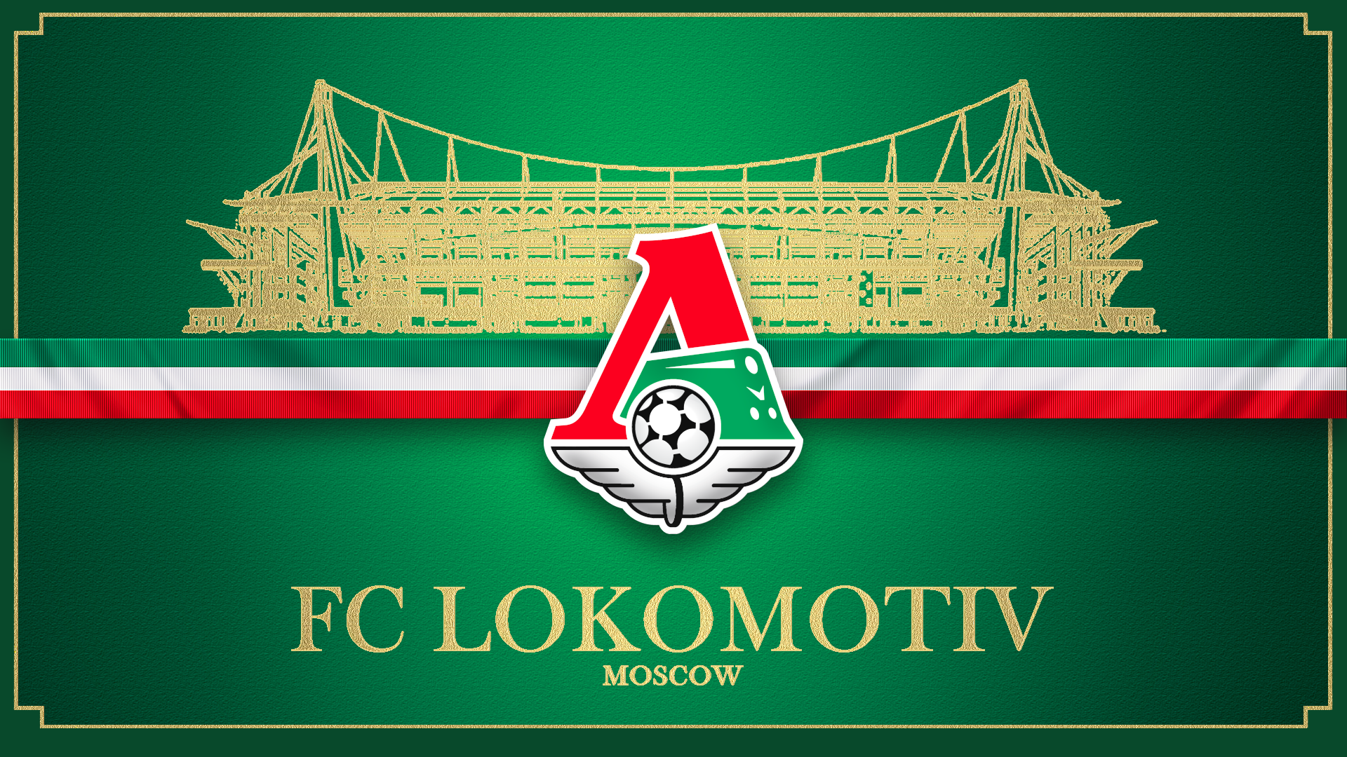 FC Lokomotiv Moscow logo and stadium on green HD Wallpaper