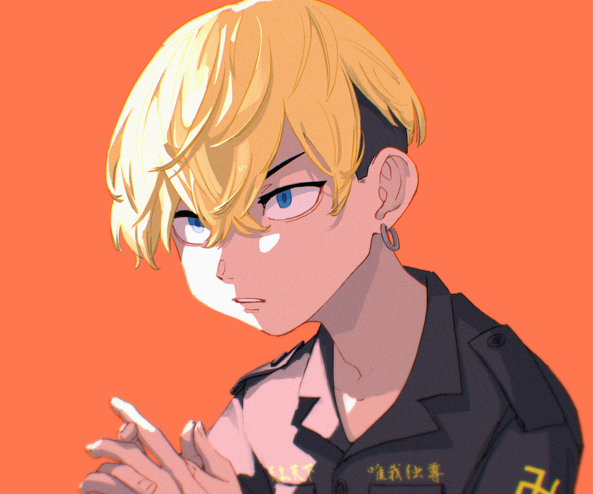 Chifuyu Matsuno with blonde hair and blue eyes HD Wallpaper